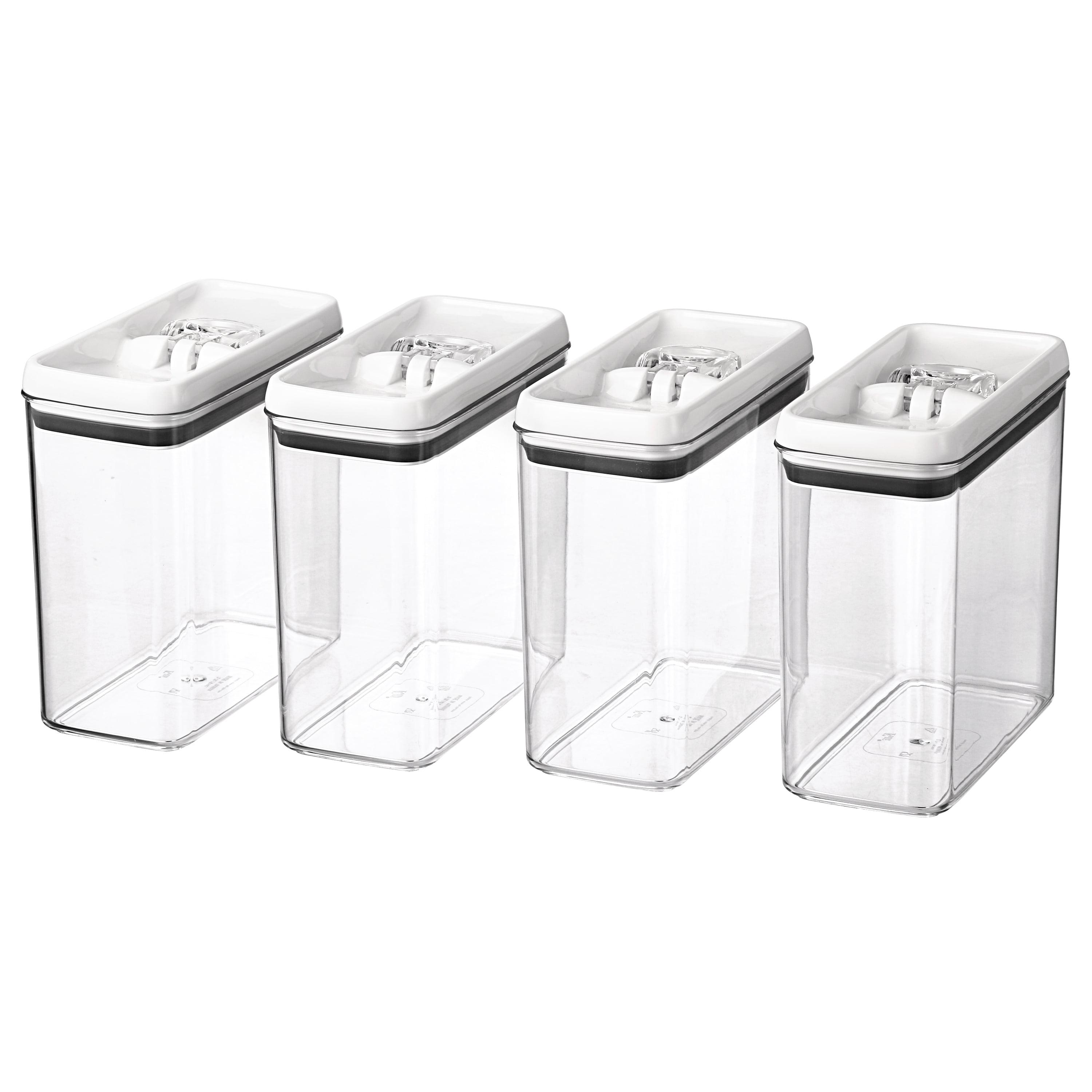 Clear BPA-Free Plastic Rectangular Food Storage Container Set, 4-Pack