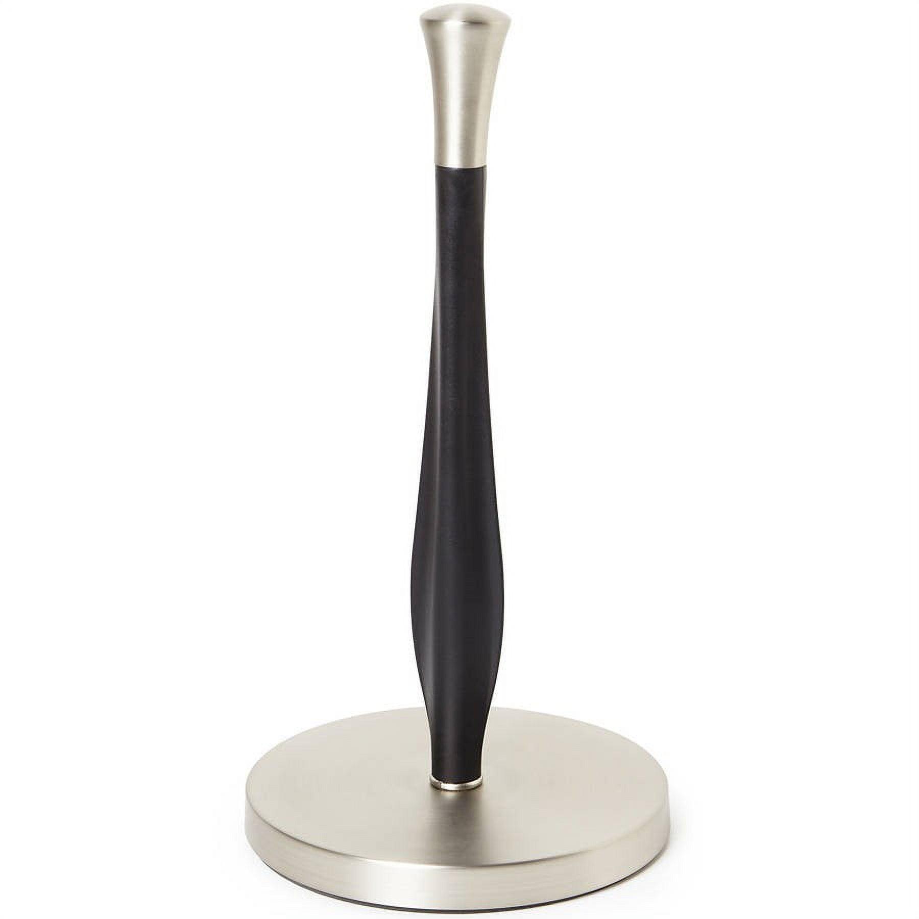 Nickel and Black 14-Inch Free-Standing Paper Towel Holder