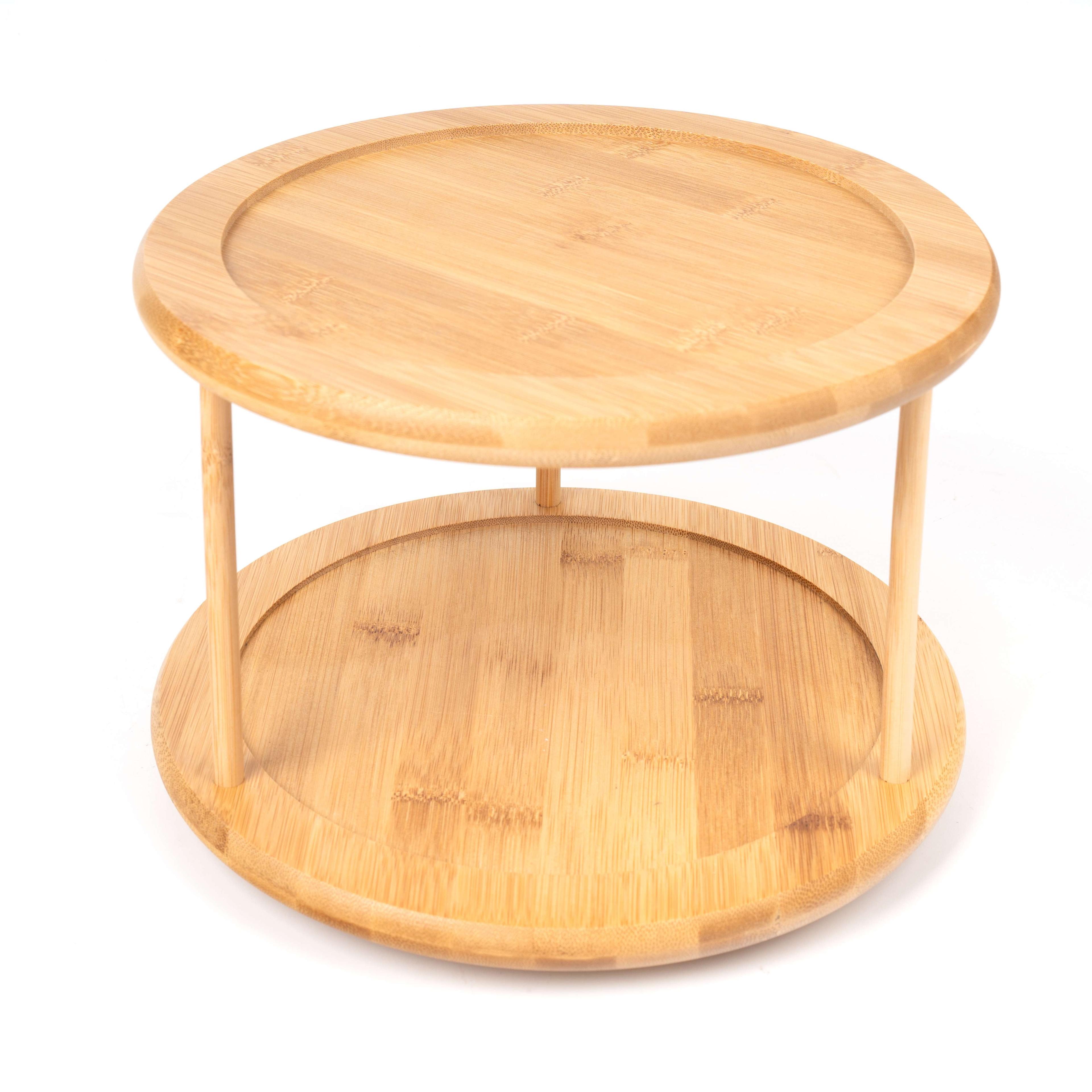 Better Homes & Gardens Kitchen Organizer Bamboo Turntable 2-Tier Spice Rack, 10.04 DIA x 6.89 in