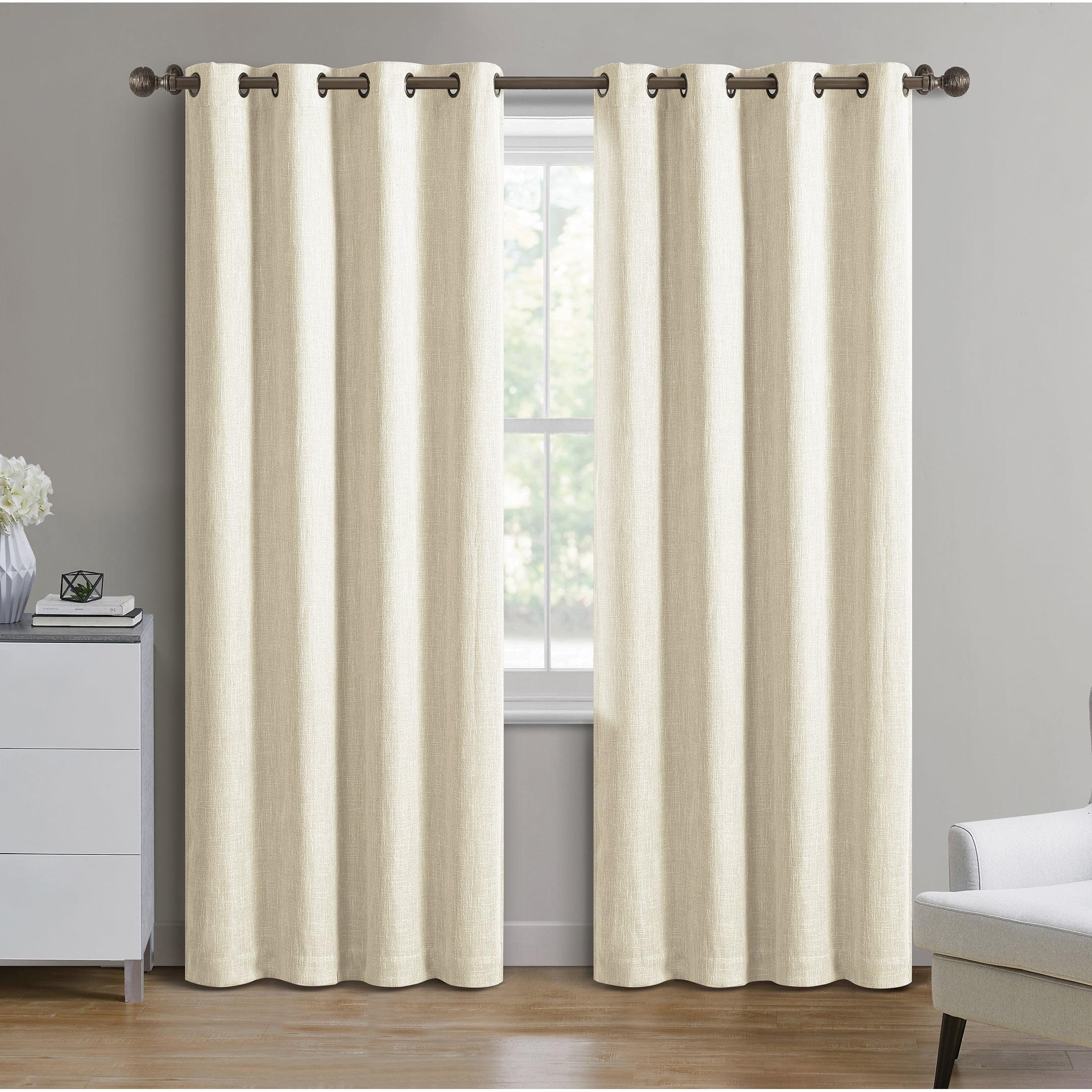 Better Homes & Gardens Woven Textured Grommet Blackout Curtain Panel, 1-Piece, Ivory, 50" W x 84" L