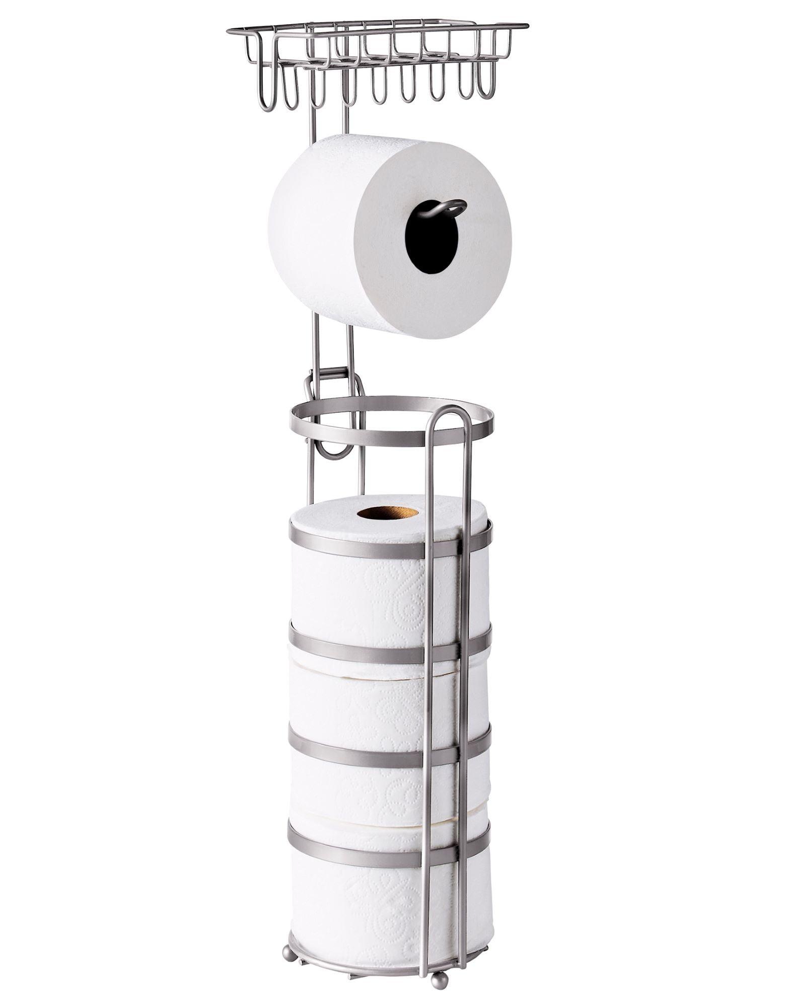 Better Homes & Gardens Satin Nickel Flatwire Free-Standing Toilet Paper Reserve with Holder