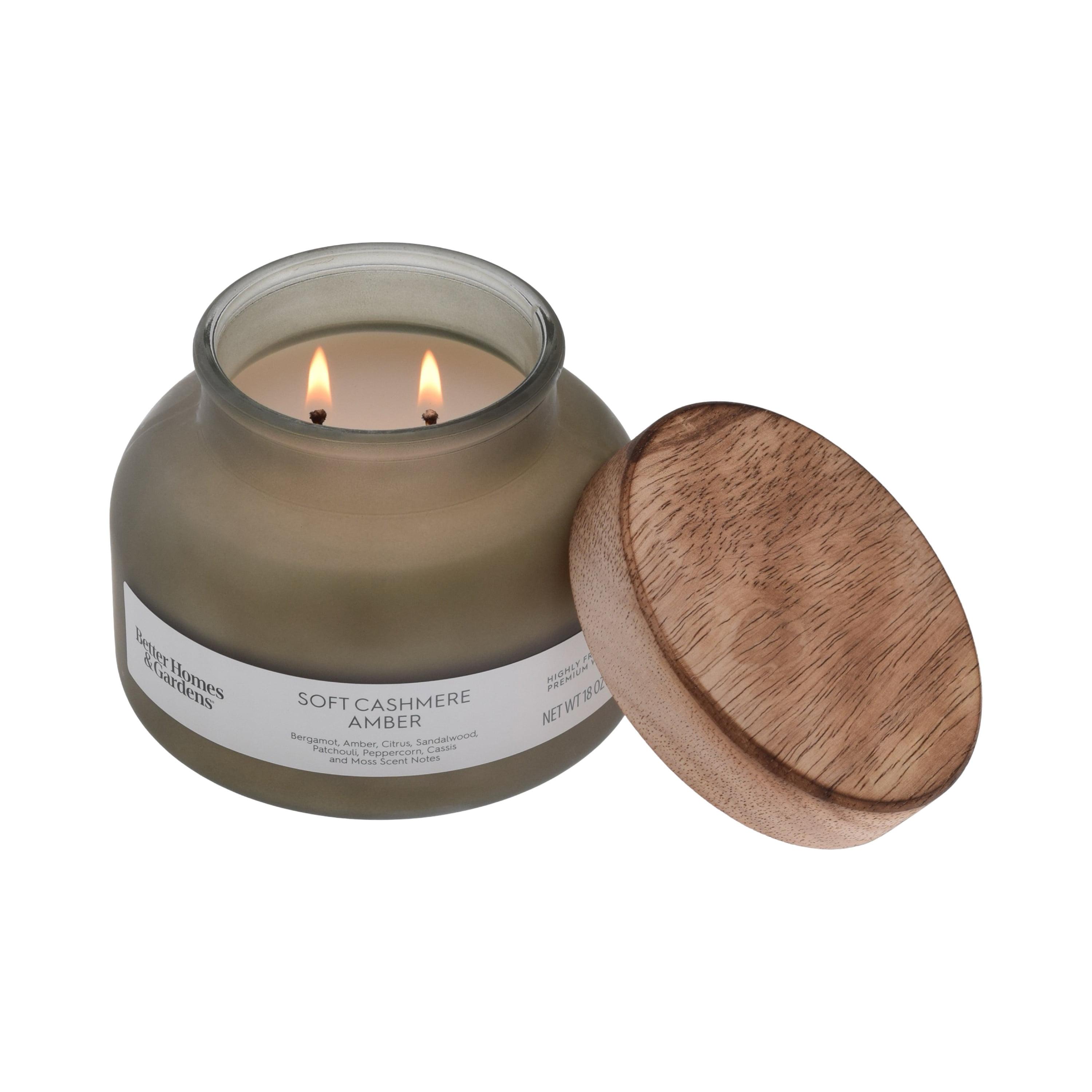 Better Homes & Gardens Soft Cashmere Amber Scented 2-Wick 18oz (510.3 g) Frosted Jar Candle