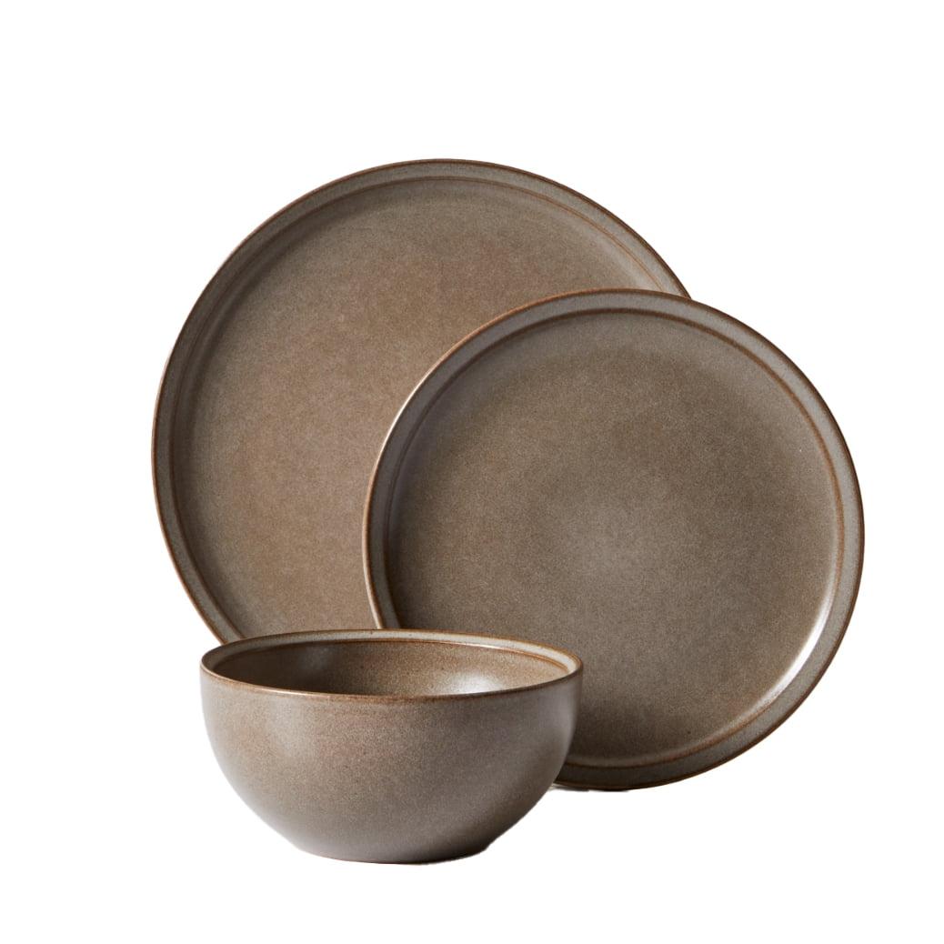 Banks Brown 12-Piece Ceramic Dinnerware Set