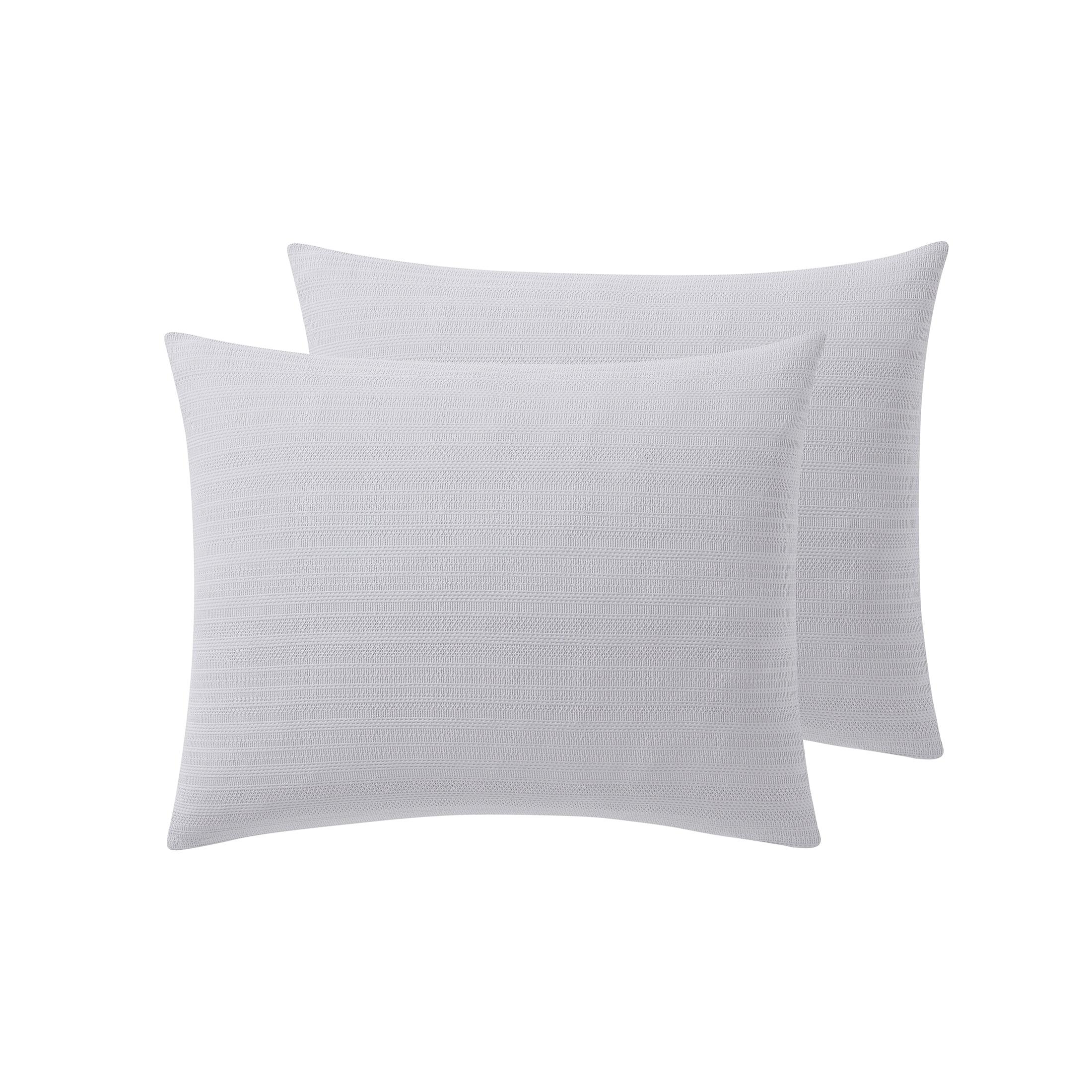 Standard Gray Cotton Waffle Weave Pillow Sham Set