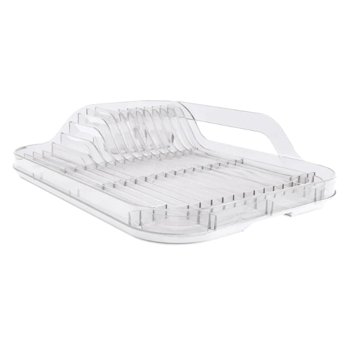 Clear Polystyrene Dish Rack with Utensil Cup