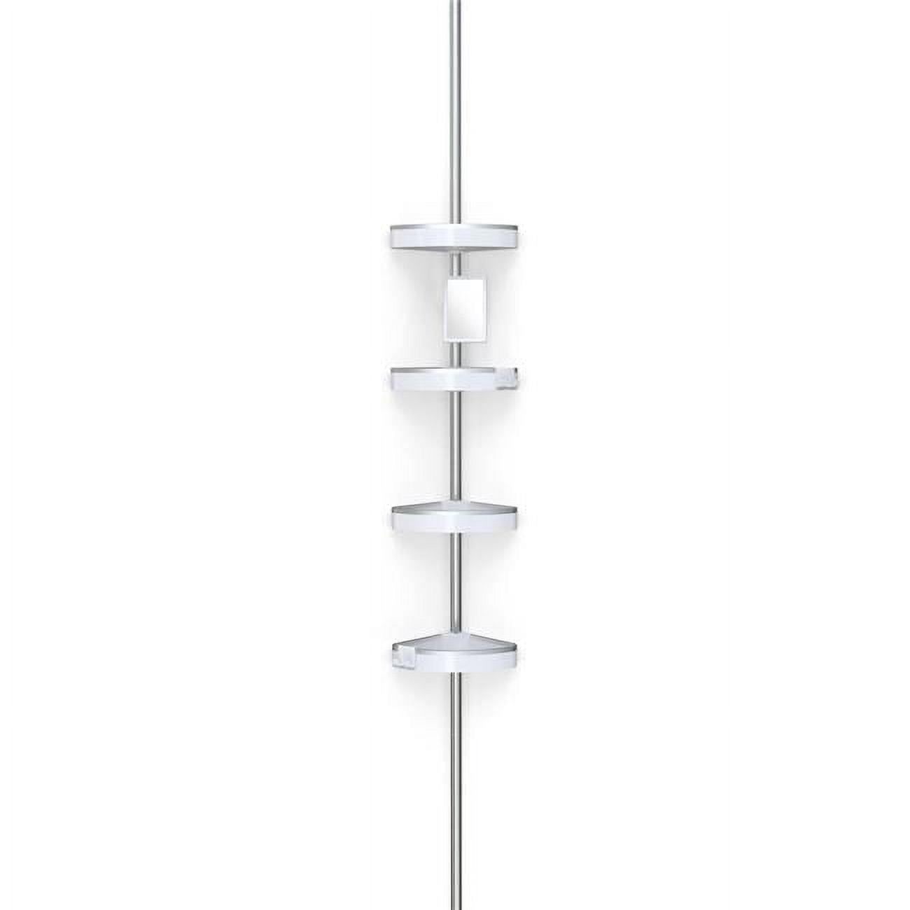 Better Living Products HiRISE 4 Tension Shower Caddy w/Mirror