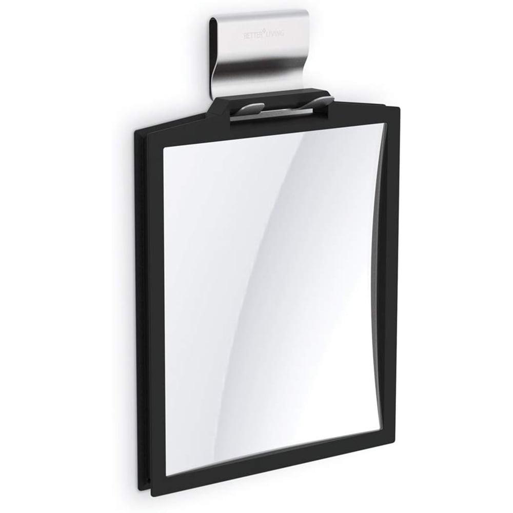 Black Double-Sided Fogless Magnifying Shower Mirror