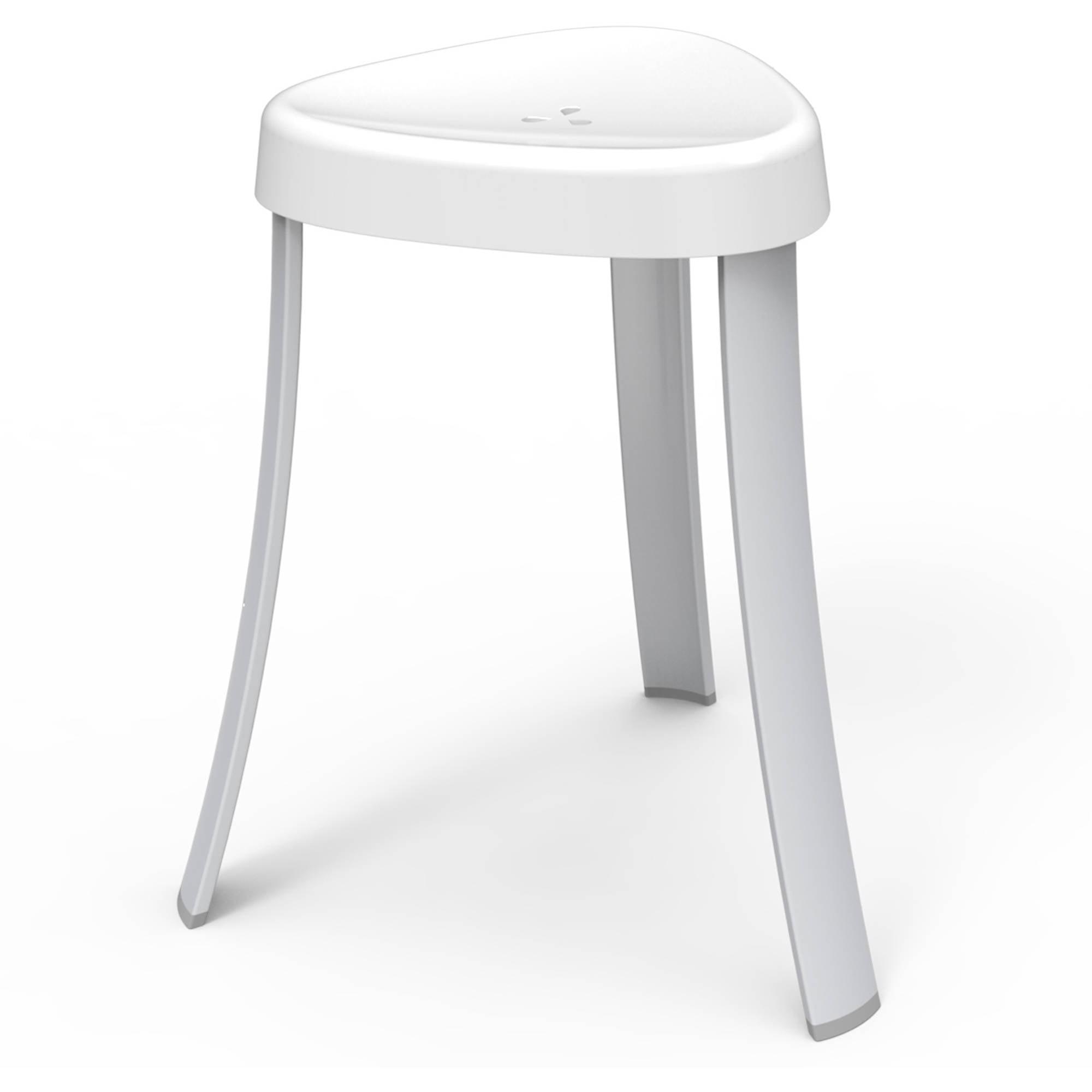 White Plastic Rustproof Spa Shower Stool