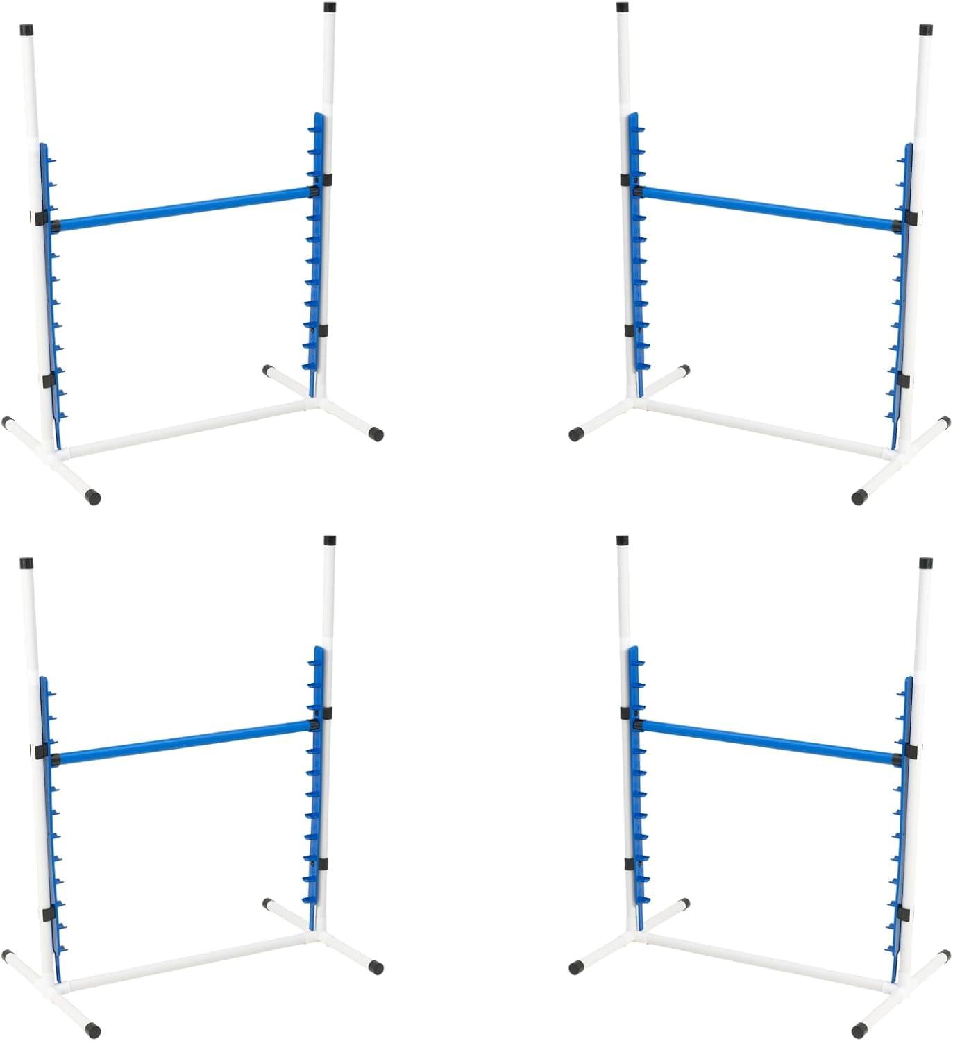 Better Sporting Dogs 4 Pack Adjustable Dog Agility Bar Jumps w/Cup Strips | Competition-Style Jump Cups for Height Class & Safe Displacement