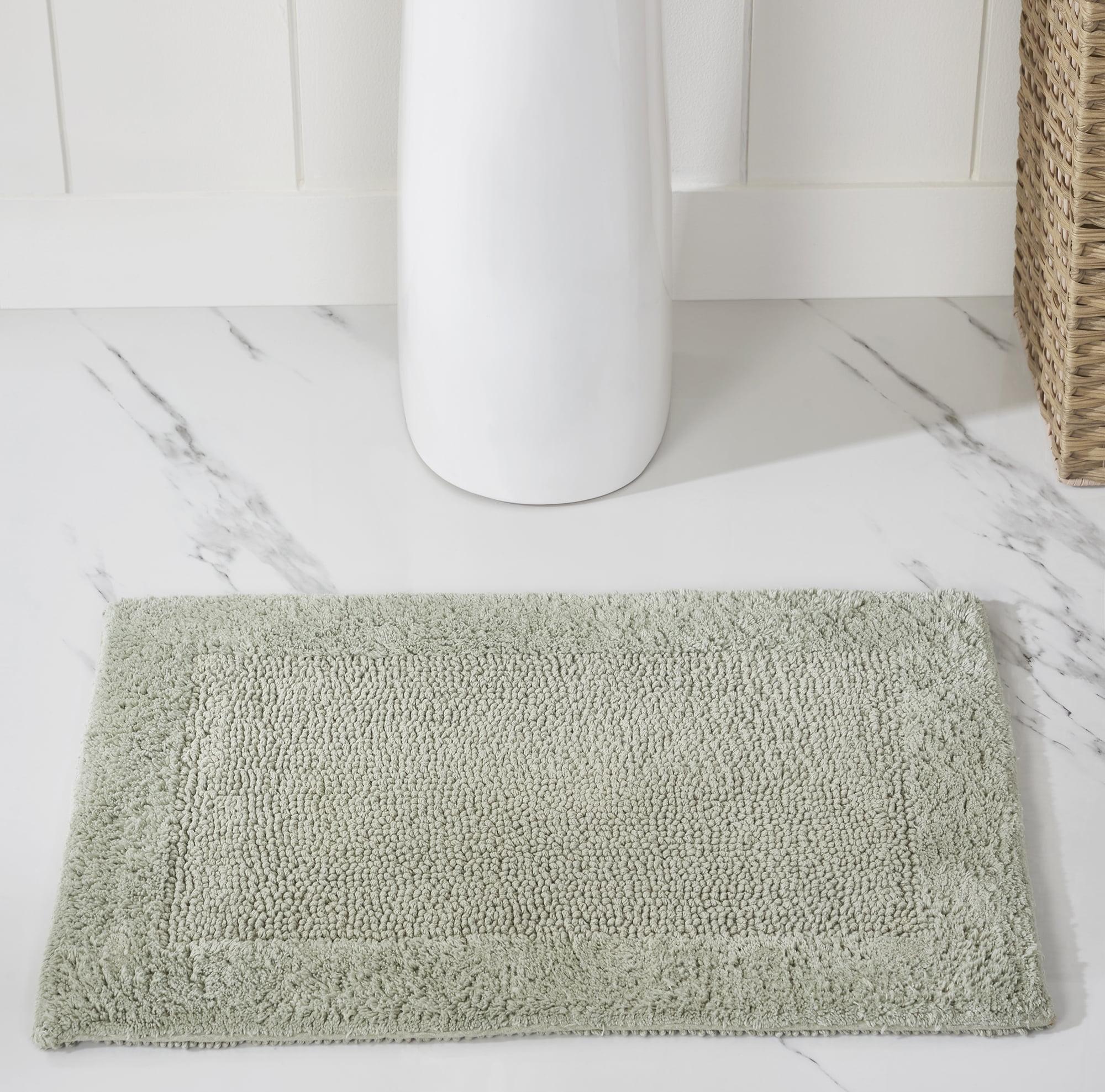 Better Trends Edge 100% Cotton Tufted Reversible Bath Rug 17" x 24" Rectangle - Dark Sage