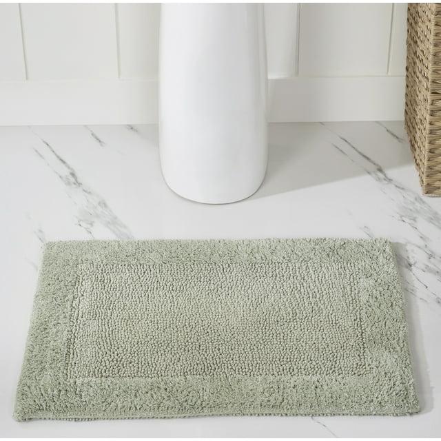 Better Trends Edge 100% Cotton Tufted Reversible Bath Rug 17" x 24" Rectangle - Dark Sage