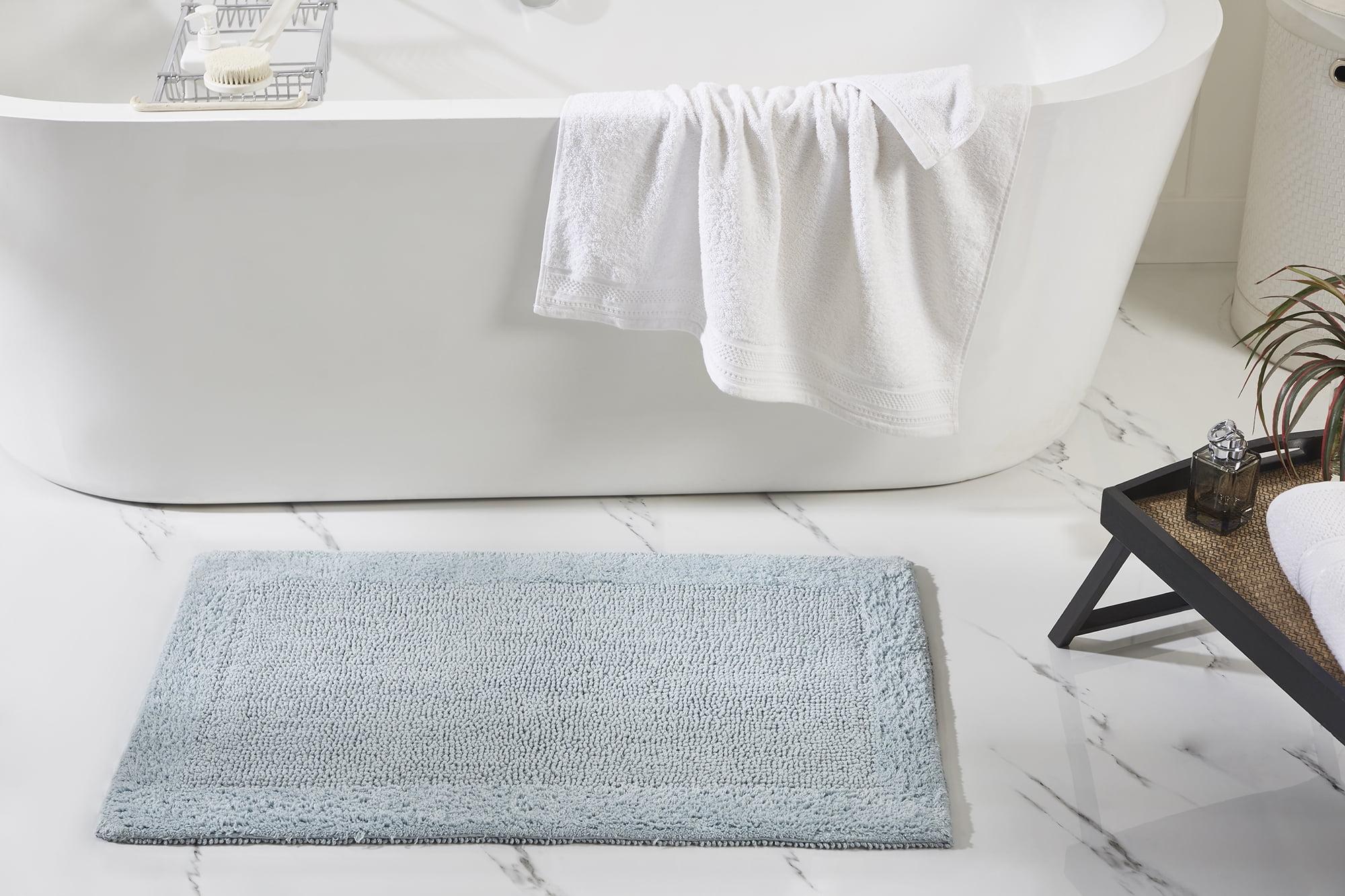 Better Trends Edge 100% Cotton Tufted Reversible Bath Rug 21" x 34" Rectangle - Blue