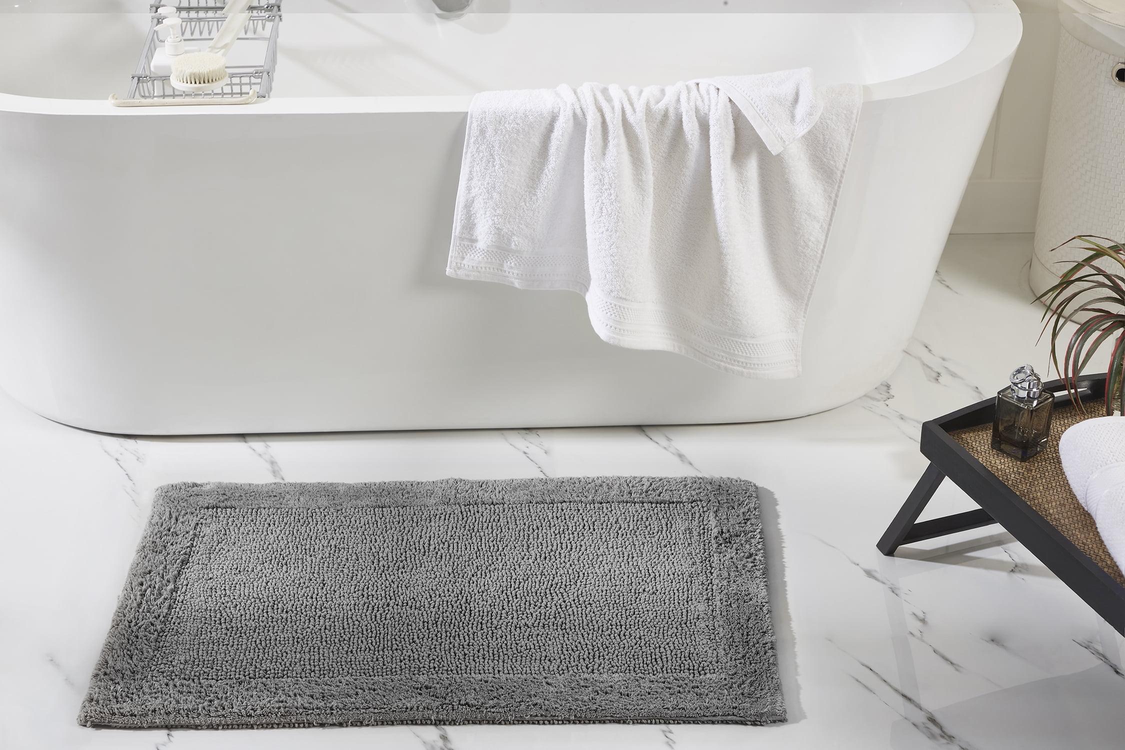 Better Trends Edge 100% Cotton Tufted Reversible Bath Rug 21" x 34" Rectangle - Gray