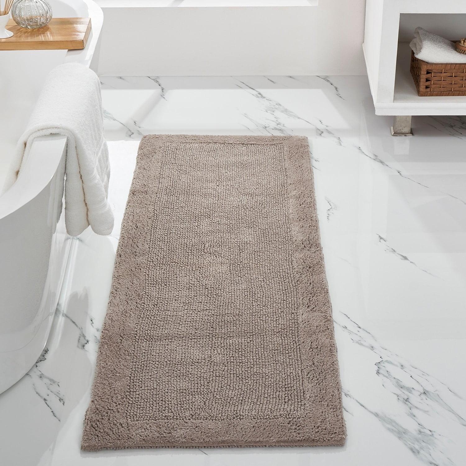 Better Trends Edge 100% Cotton Tufted Reversible Bath Rug 20" x 60" Runner - Beige
