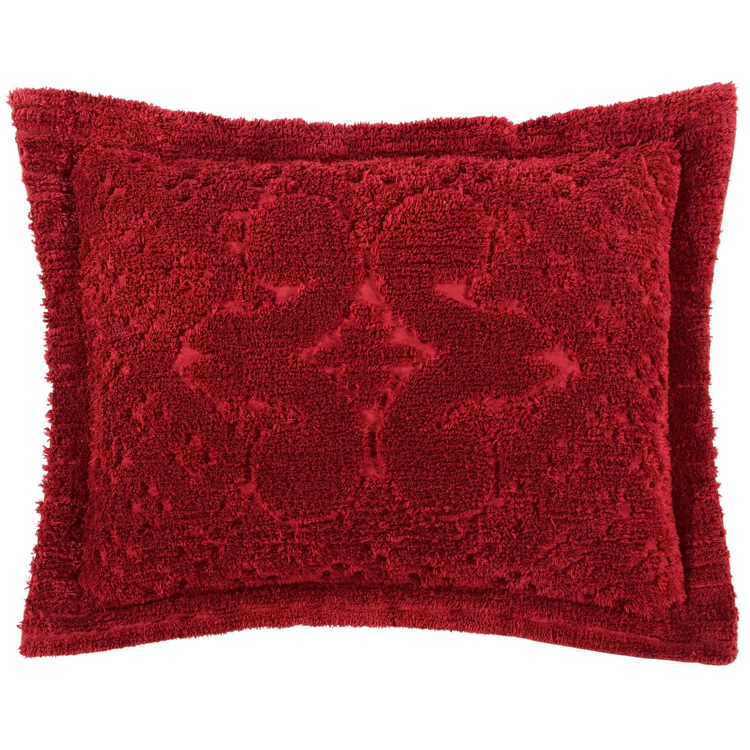 Better Trends Ashton Collection 100% Cotton Chenille Tufted Pillow Sham with Medallion Pattern, Machine Washable Pillow Cover for All Season