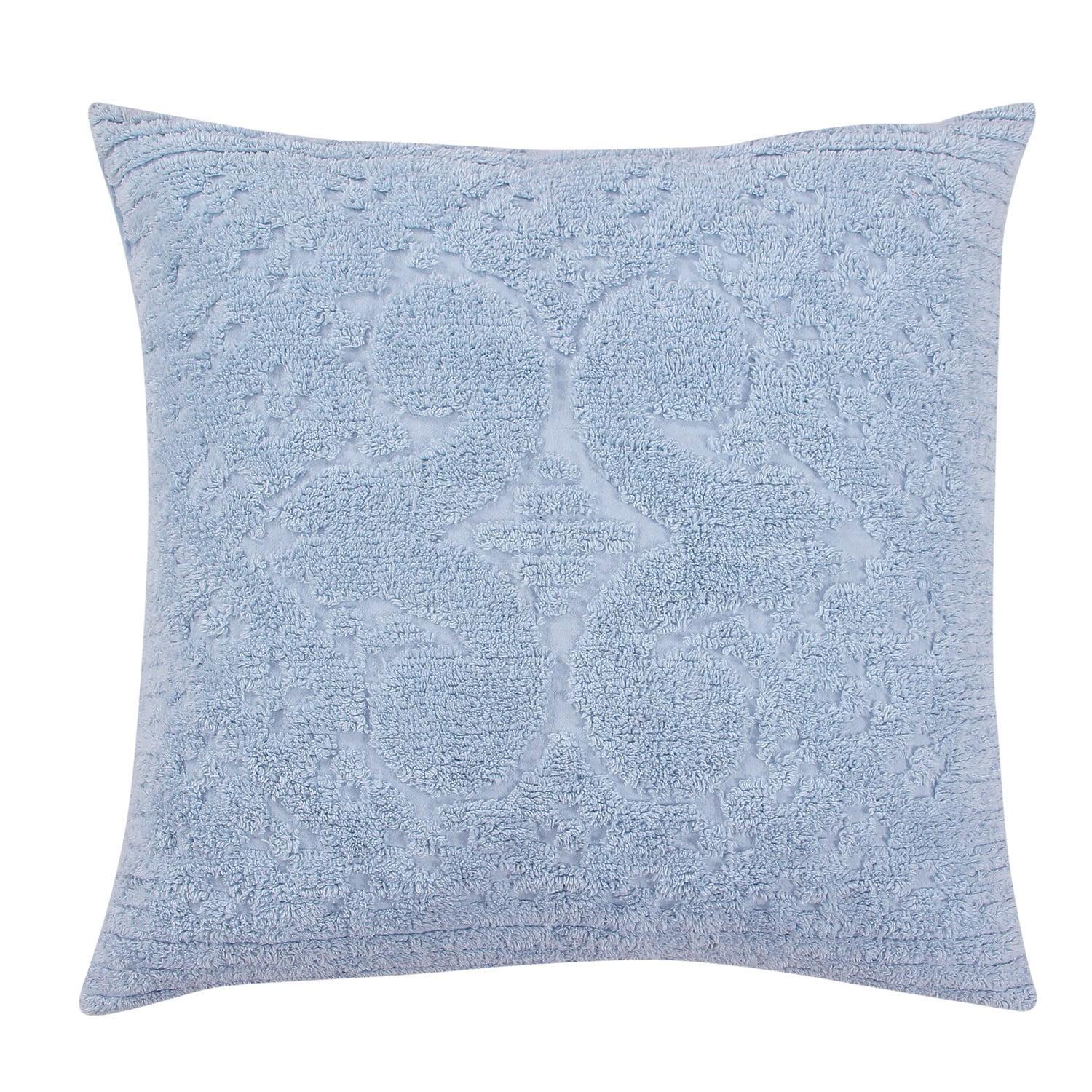 Better Trends Ashton – Luxurious 100% Cotton Tufted Euro Sham in Medallion Design, Super Soft & Lightweight, 26” x 26”, Blue