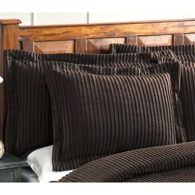Better Trends Jullian Collection 100% Cotton Tufted Pillow Sham with Stripe Pattern Machine Washable Pillow Cover
