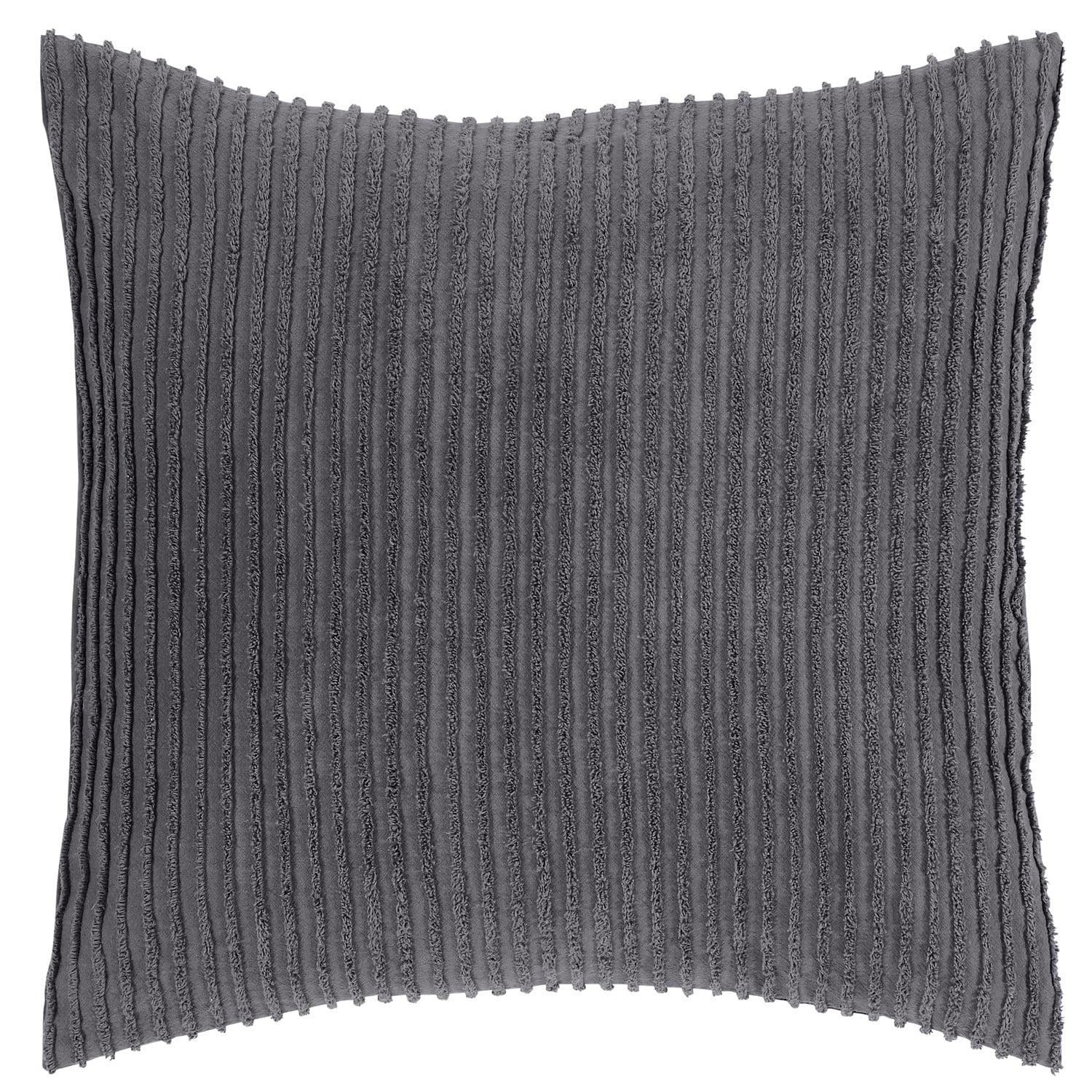 Better Trends Jullian 100% Cotton Tufted Pillow Sham with Stripe Pattern Machine Washable Pillow Cover