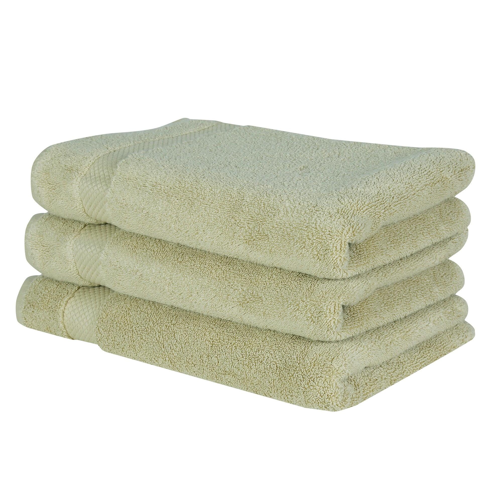 Better Trends 100% Cotton Hand Towel, Pack of 3 (16x26 Inches) Quicker to Dry, Lighter Weight, Super Soft and Absorbent, Sage