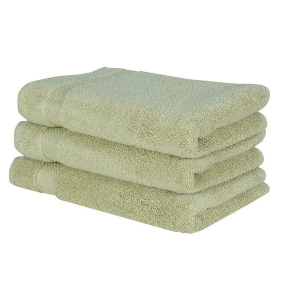 Better Trends 100% Cotton Hand Towel, Pack of 3 (16x26 Inches) Quicker to Dry, Lighter Weight, Super Soft and Absorbent, Sage