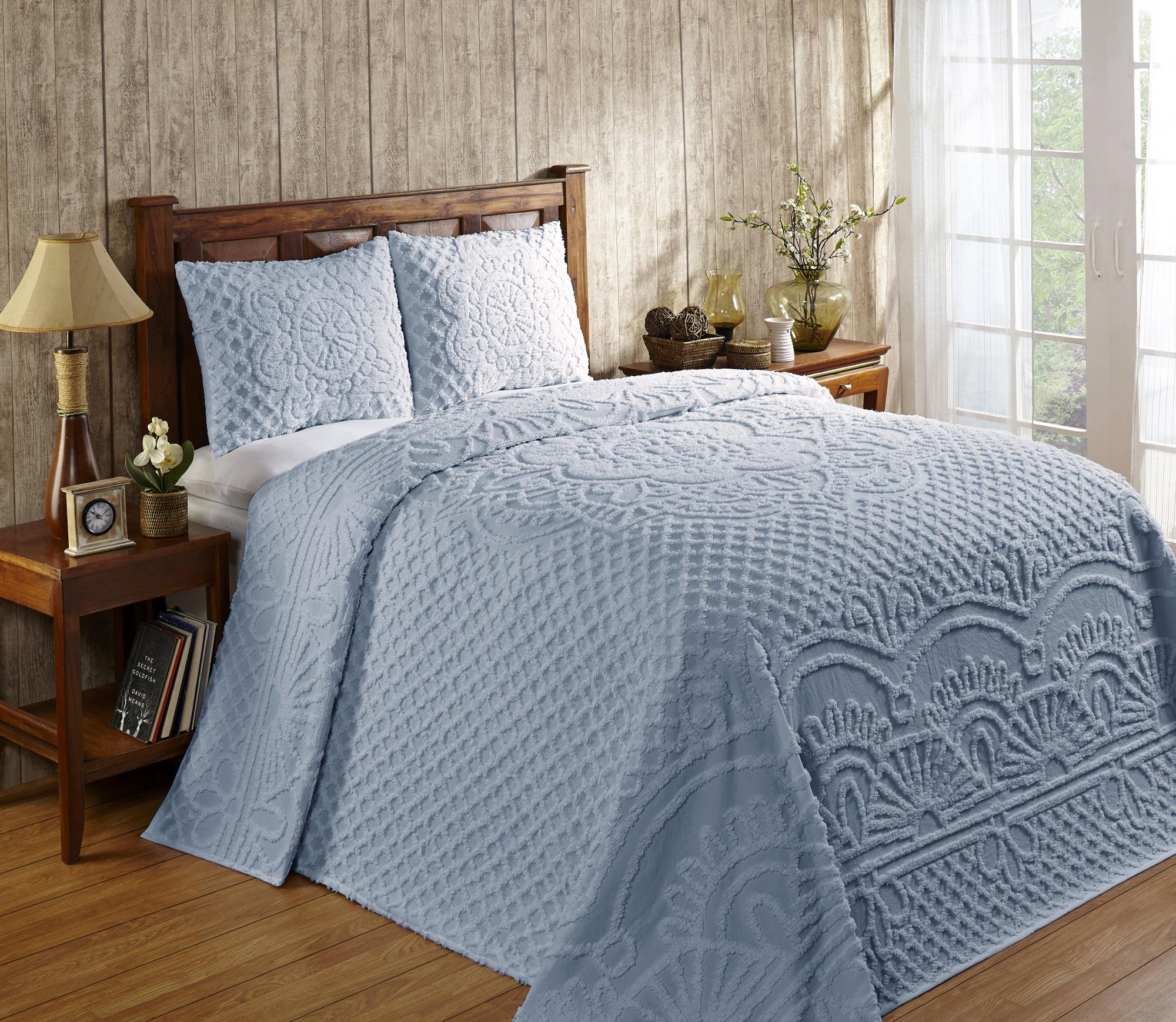 Better Trends Trevor Bedspreads 100% Cotton Chenille - Traditional Medallion Bedding Set, Luxurious All Season Comfort, Machine Washable Trevor Collection Bedspread Set