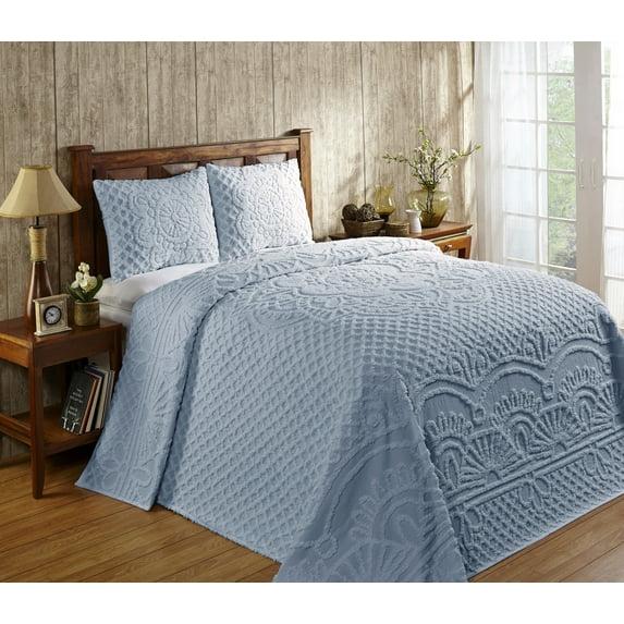 Better Trends Trevor Bedspreads 100% Cotton Chenille - Traditional Medallion Bedding Set, Luxurious All Season Comfort, Machine Washable Trevor Collection Bedspread Set