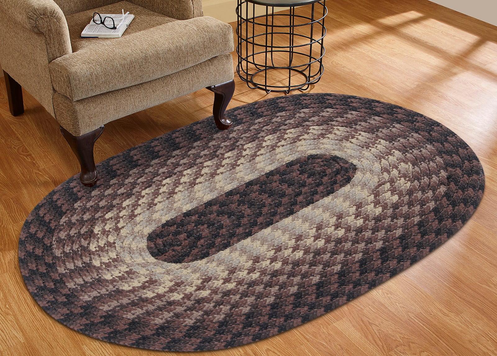 48" x 72" Alpine Collection Chocolate Stripe Reversible Indoor Area Utility Oval Rug - Better Trends