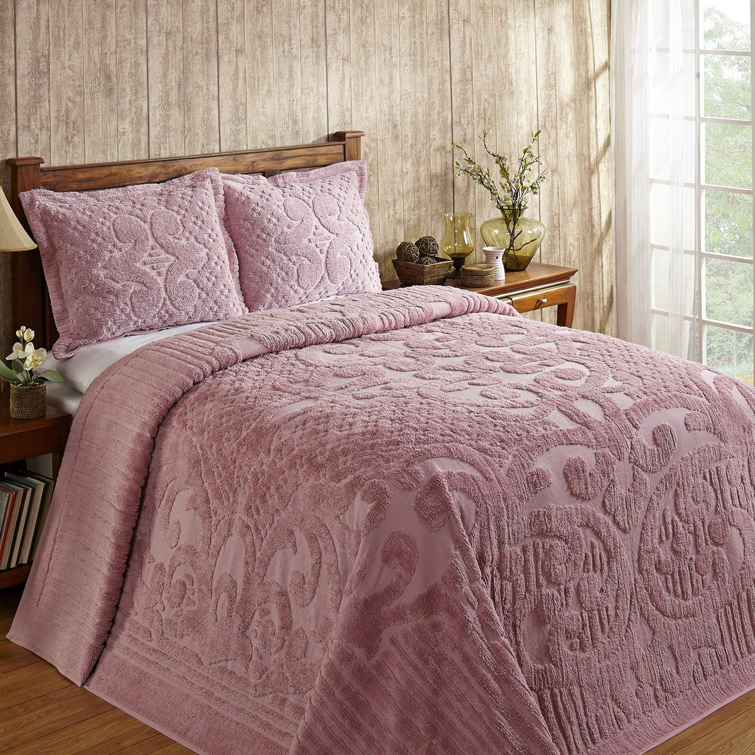 Ashton 100% Cotton Traditional Tufted Medallion Pattern Coverlet/Bedspread