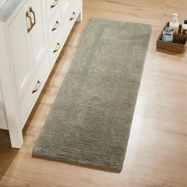 Better Trends Lux 100% Cotton Tufted Solid Reversible Bath Rug 20" x 60" Runner - Beige