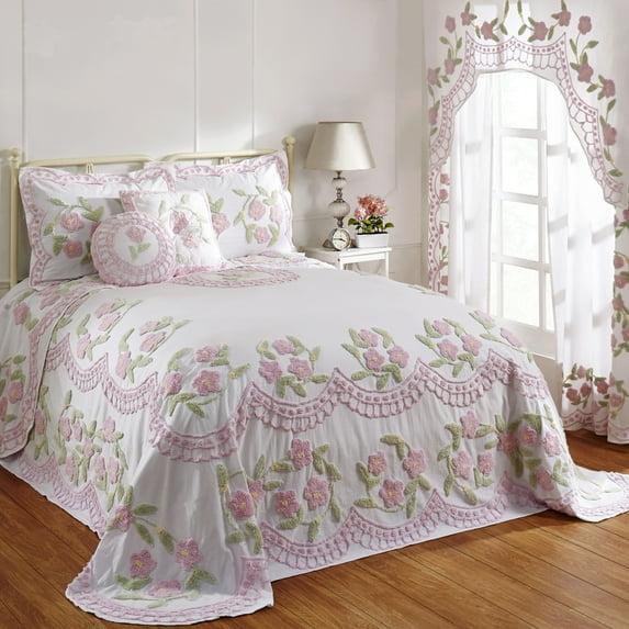 Better Trends Bloomfield 100% Cotton Chenille Coverlet/Bedspread Machine Washable Ultra Soft Floral Pattern All Season Bedding