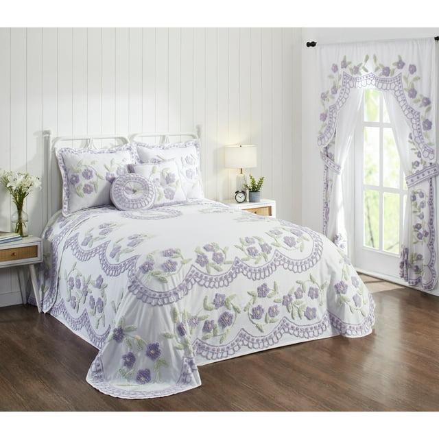 Better Trends Bloomfield 100% Cotton Chenille Coverlet/Bedspread Machine Washable Ultra Soft Floral Pattern All Season Bedding