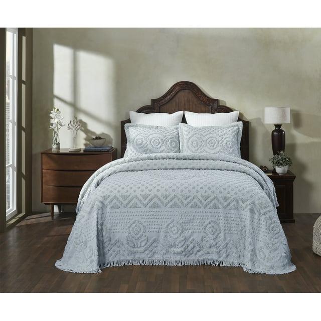 Better Trends Heirloom Collection Machine Washable 100% Cotton Chenille Coverlet / Bedspread Lush & Comfortable Bedding Medallion Pattern Fit All-Season