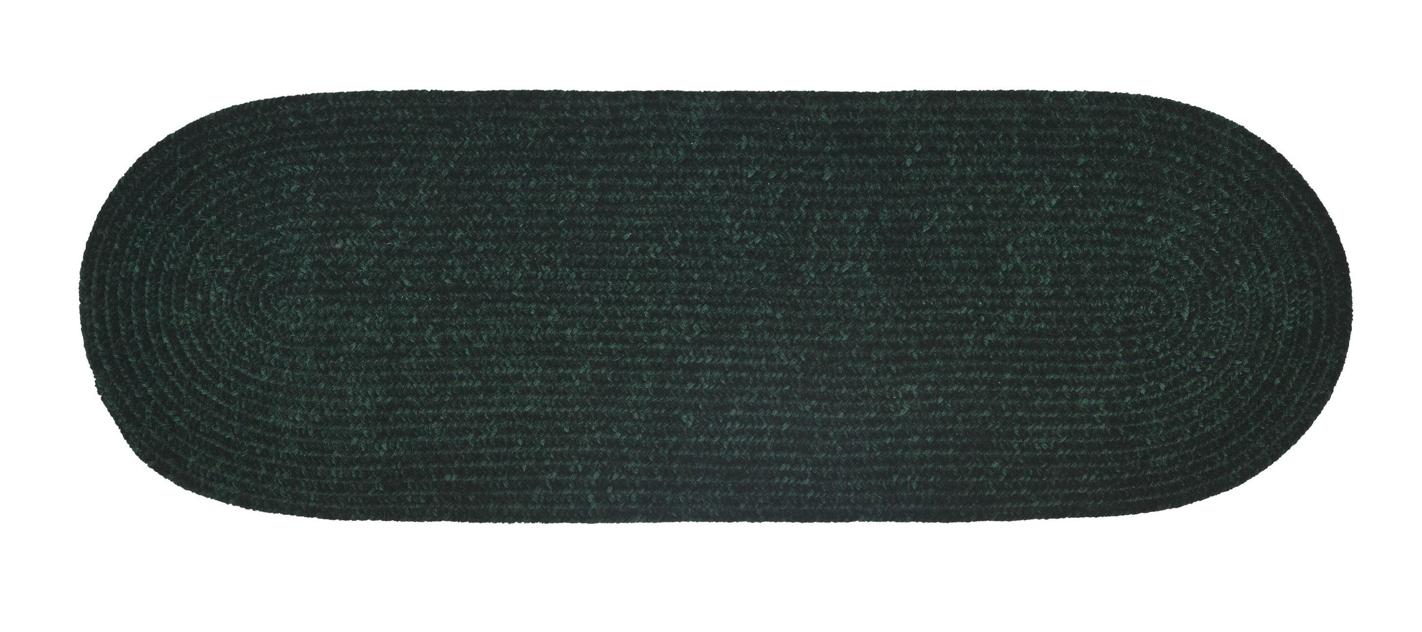 24" x 72" Chenille Solid Collection Emerald Green Reversible Indoor Area Utility Runner Rug - Better Trends