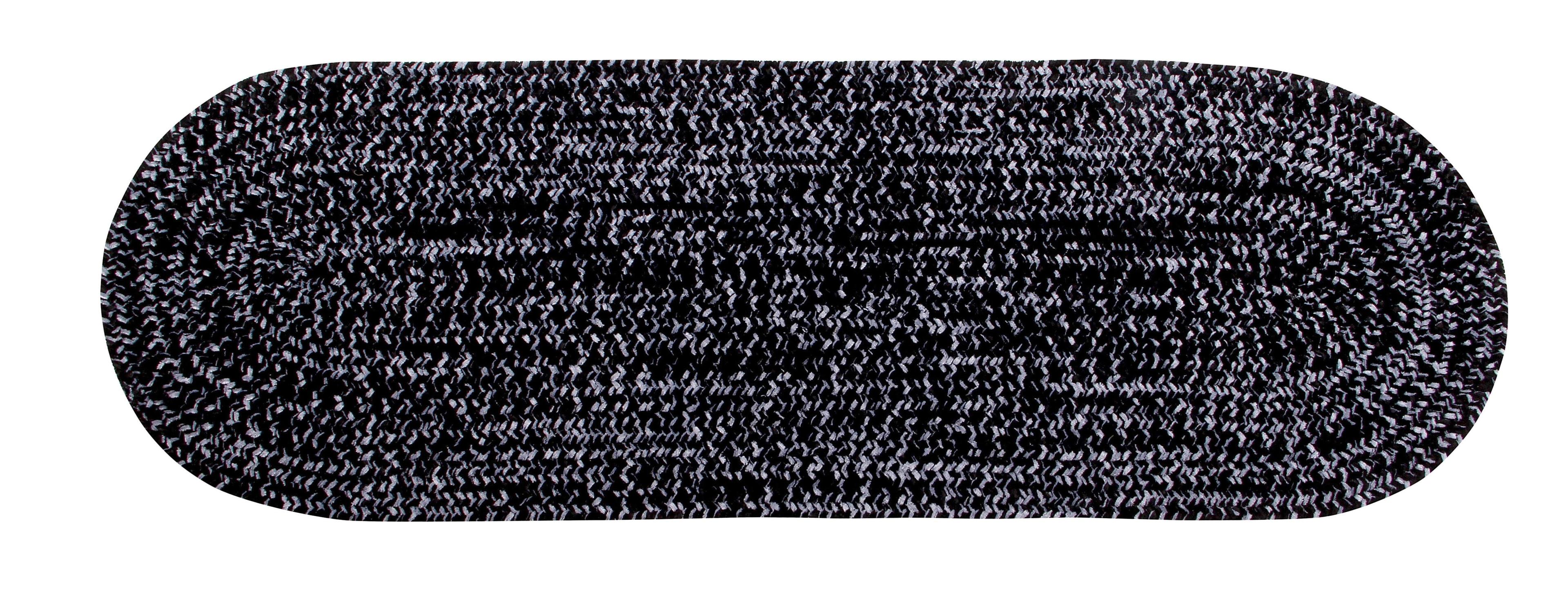 24" x 72" Chenille Tweed Collection Black & Gray Reversible Indoor Area Utility Runner Rug - Better Trends