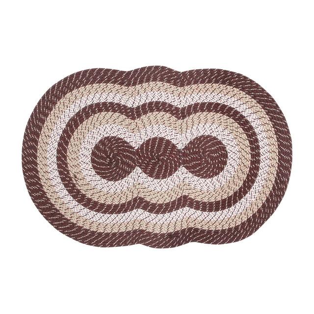 Better Trends Country Braid Reversible Indoor Area Utility Rug 100% Polypropylene, 40" x 60" Tri-Circle, Brown Stripe