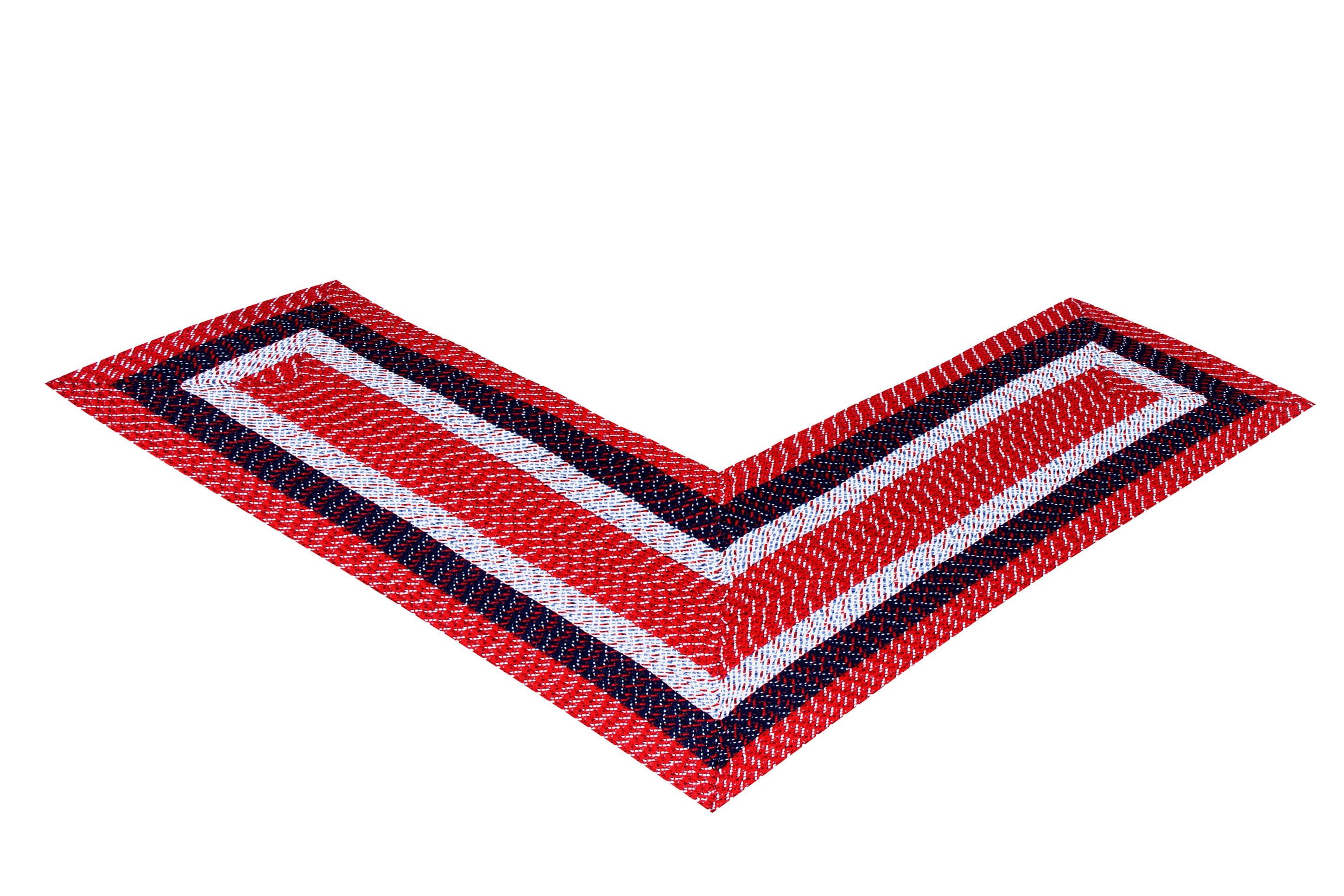 Americana Stripe Braided Reversible Polypropylene L-Shape Rug