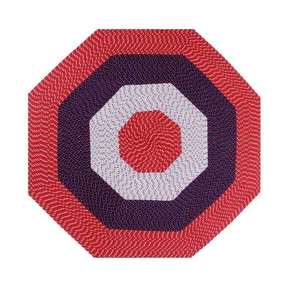 96" x 96" Country Stripe Collection Americana Stripe Reversible Indoor Area Utility Octagonal Rug - Better Trends