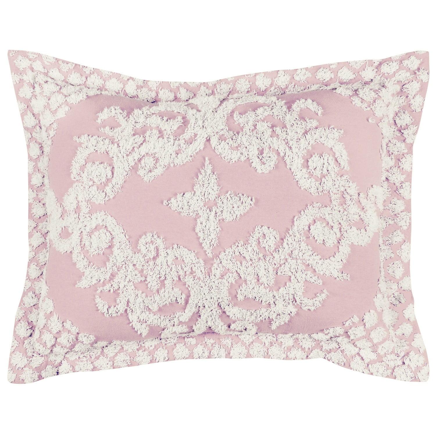 Florence Collection 100% Cotton Tufted Unique Luxurious Medallion Design Sham Pink - Better Trends