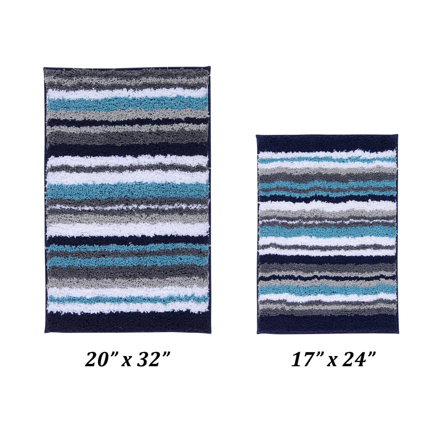 Better Trends Griffie 100% Polyester TPR Backing Tufted 2 Pc (17" x 24" | 20" x 32") Bath Rug Set -