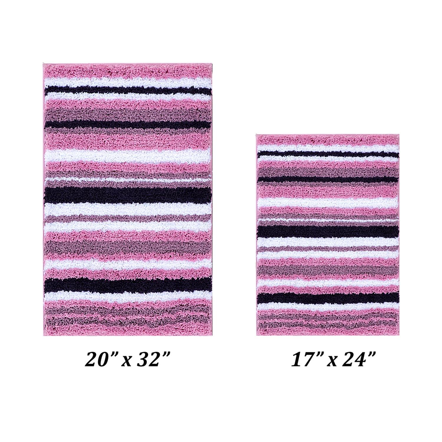 Better Trends Griffie 100% Polyester TPR Backing Tufted 2 Pc (17" x 24" | 20" x 32") Bath Rug Set -