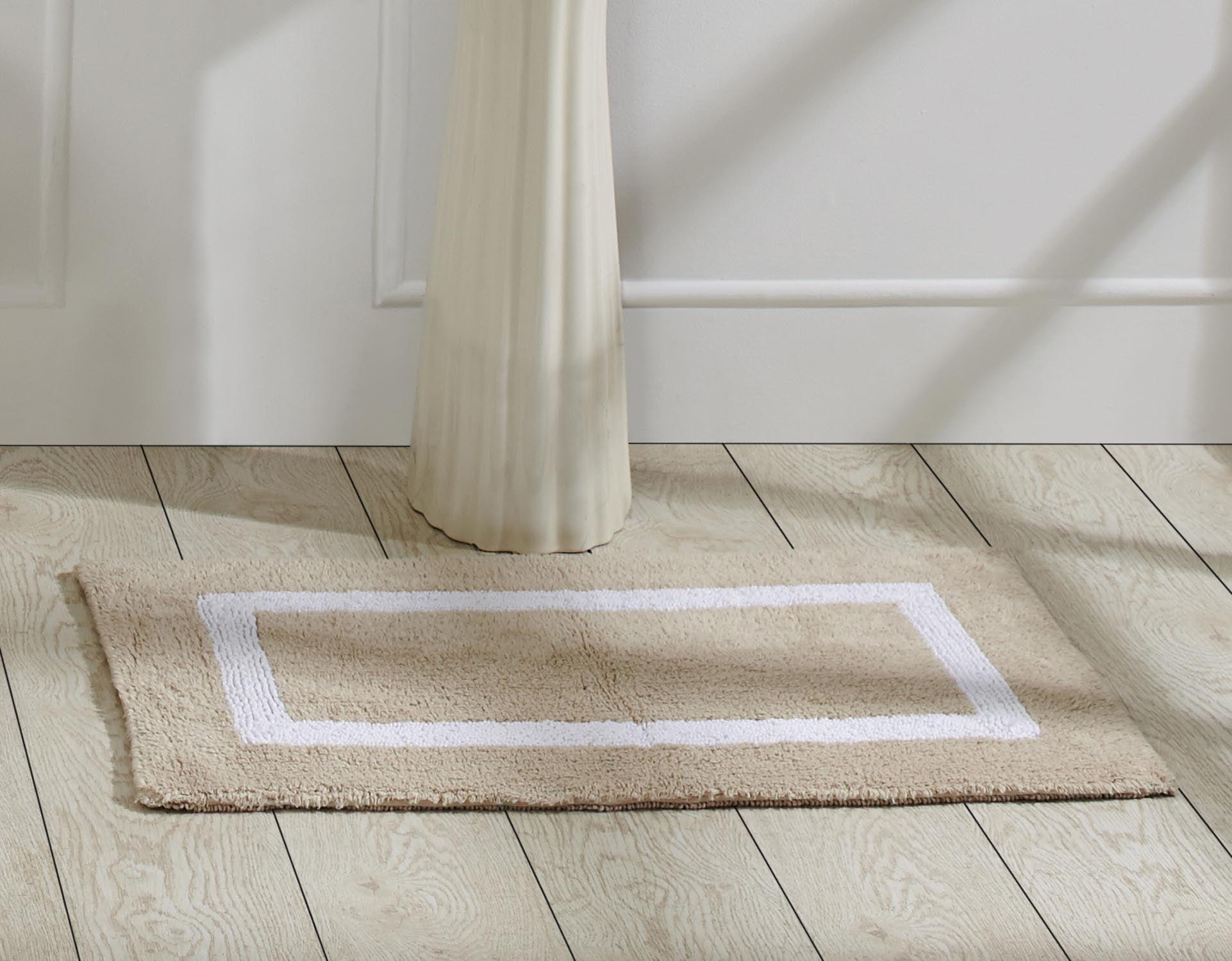 Highland Dunes Widman 100% Cotton Tufted Reversible Bath Rug Super Absorbent, Machine Washable Bathroom Rug