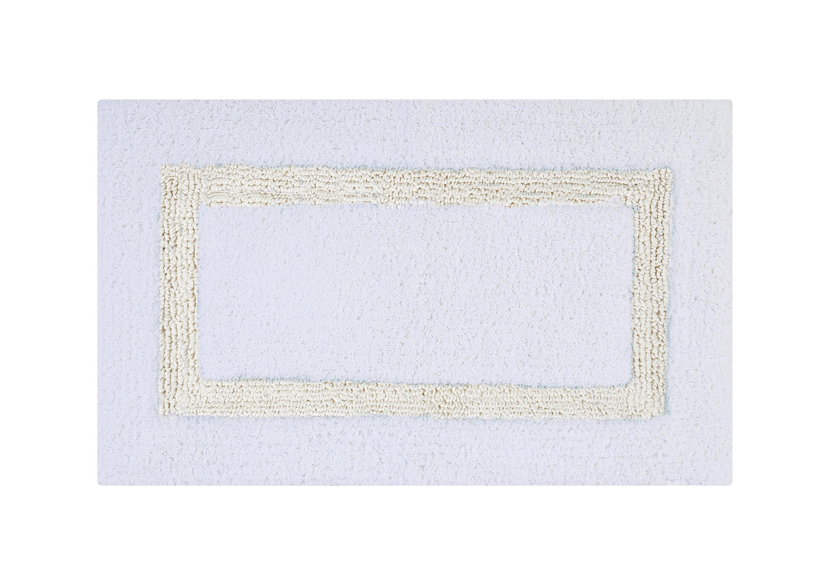 21"x34" Hotel Collection Bath Rug White/Ivory - Better Trends: Cotton Tufted, Machine Washable