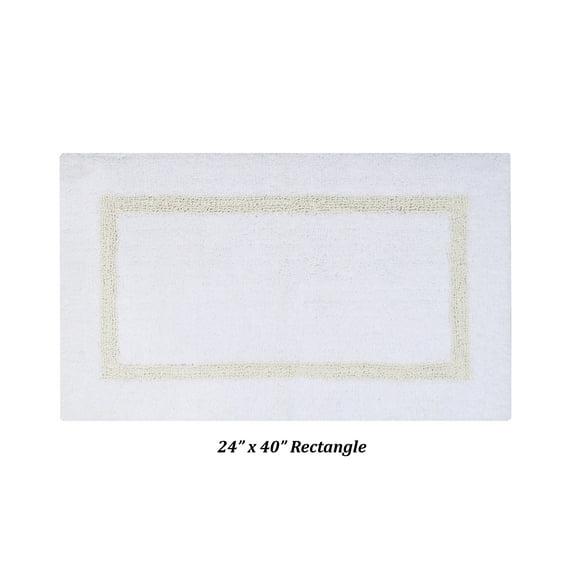 Better Trends Hotel 100% Cotton Tufted Two Tone Reversible Bath Rug 24" x 40" Rectangle - White/Ivory
