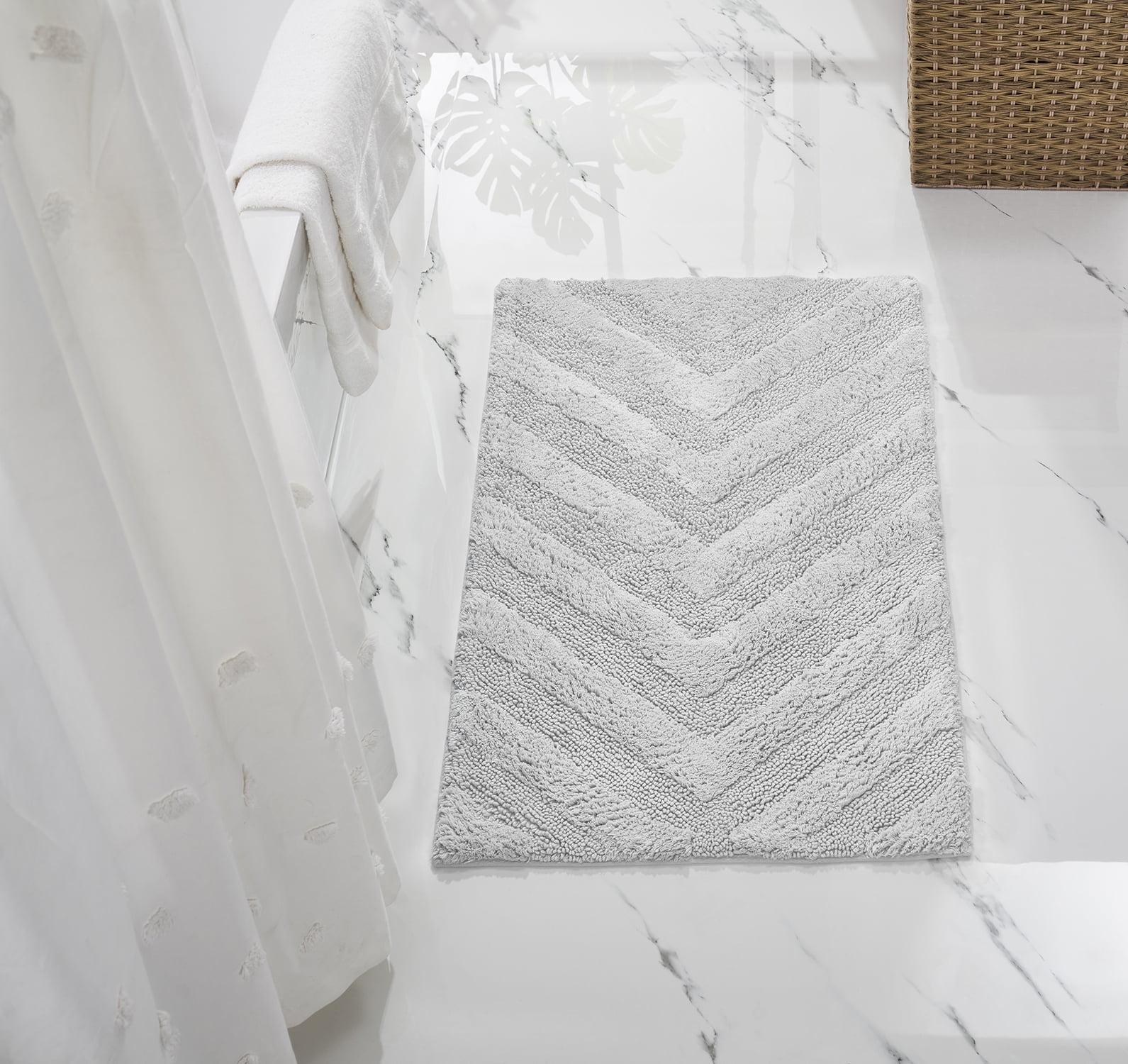Better Trends Hugo 100% Cotton Tufted Non-Slip Backing Bath Rug 24" x 40" Rectangle - White