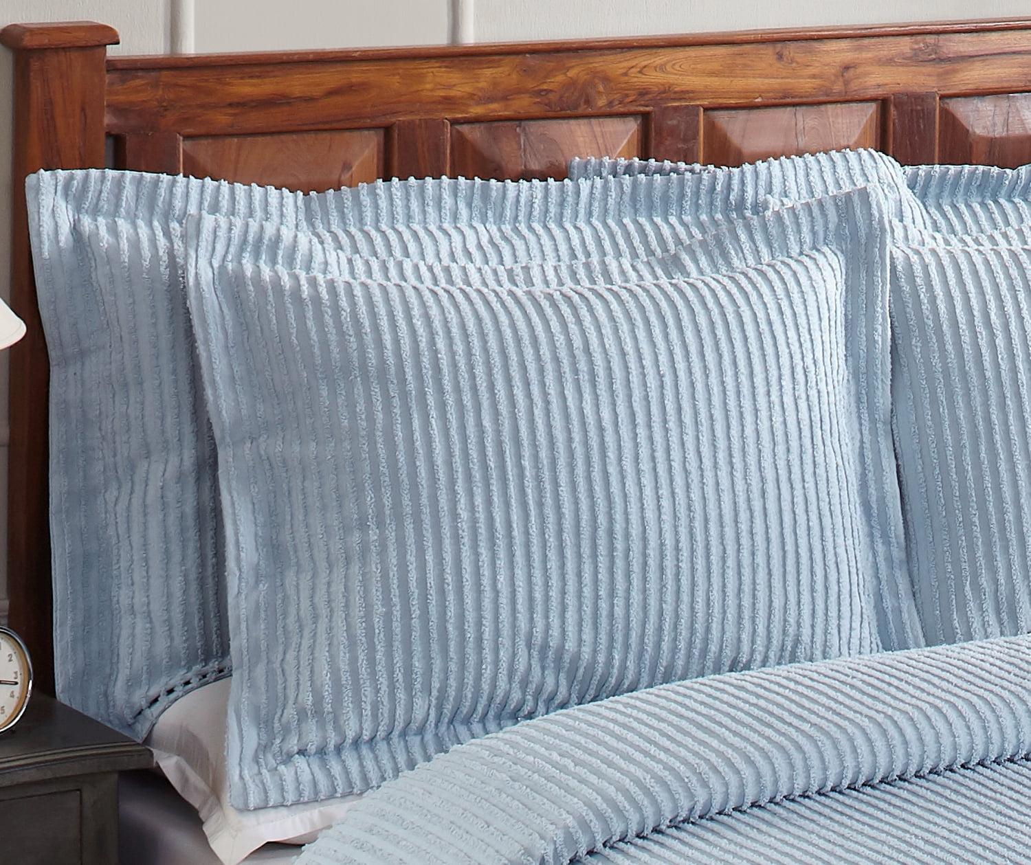 Jullian Collection 100% Cotton Tufted Unique Luxurious Bold Stripes Design Sham Blue - Better Trends