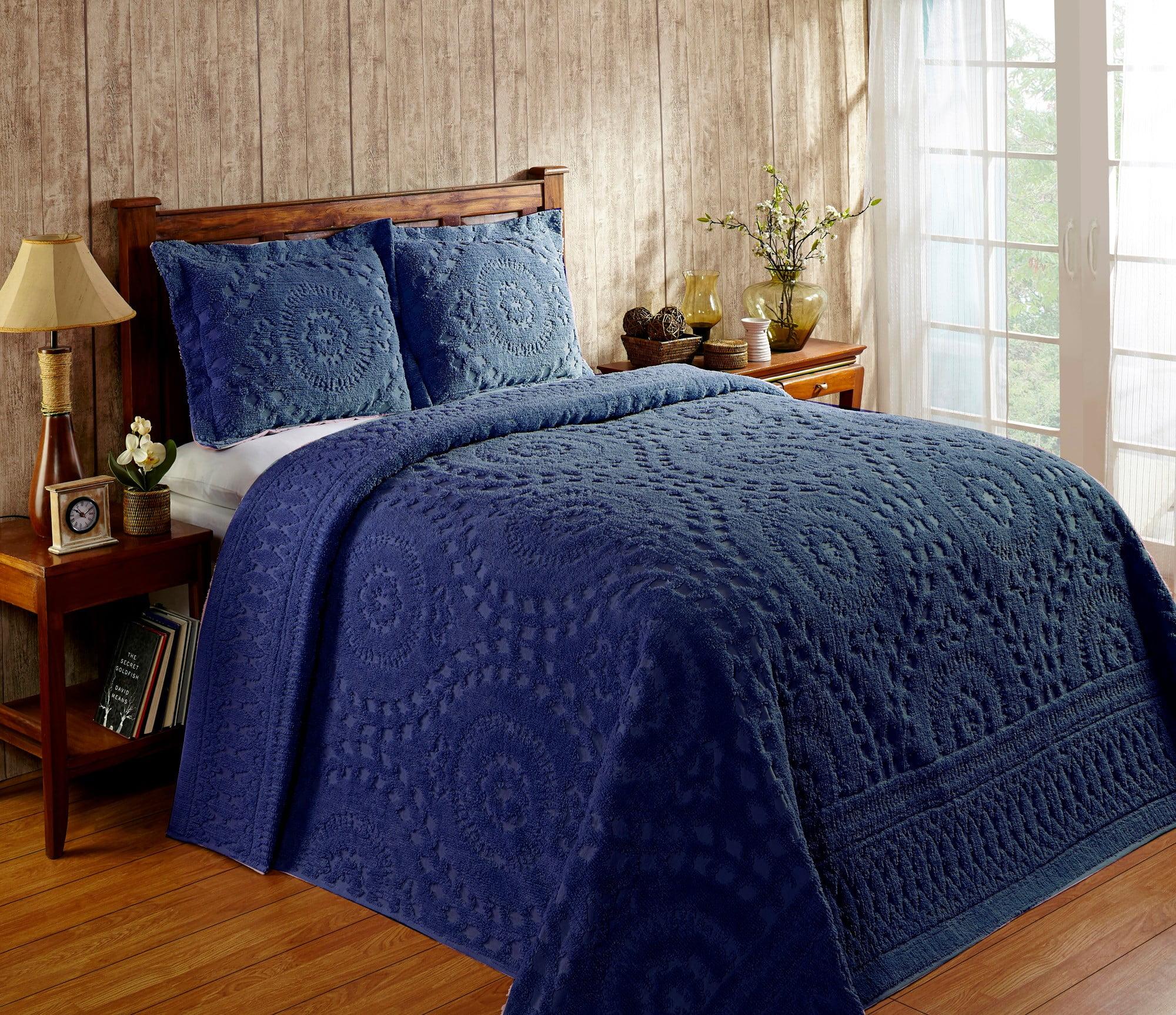 Better Trends Trevor Bedspreads 100% Cotton Chenille - Traditional Medallion Bedding Set, Luxurious All Season Comfort, Machine Washable Trevor Collection Bedspread Set