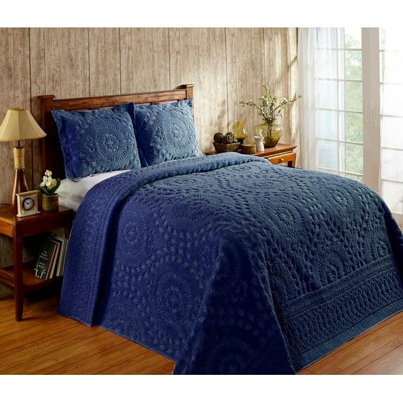 Better Trends Trevor Bedspreads 100% Cotton Chenille - Traditional Medallion Bedding Set, Luxurious All Season Comfort, Machine Washable Trevor Collection Bedspread Set