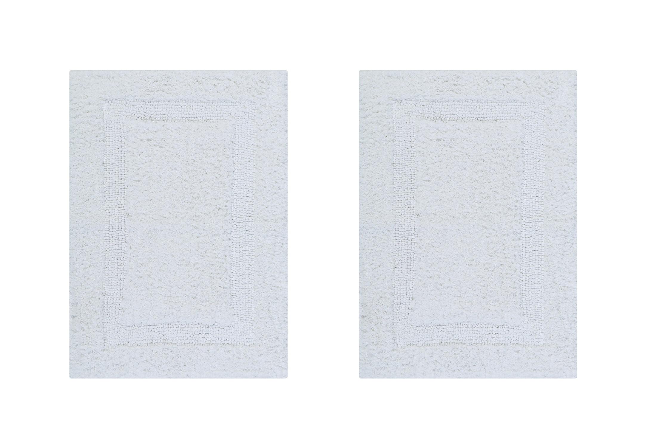 Better Trends Lux 100% Cotton 2 Piece Bath Mat Rug Set - White