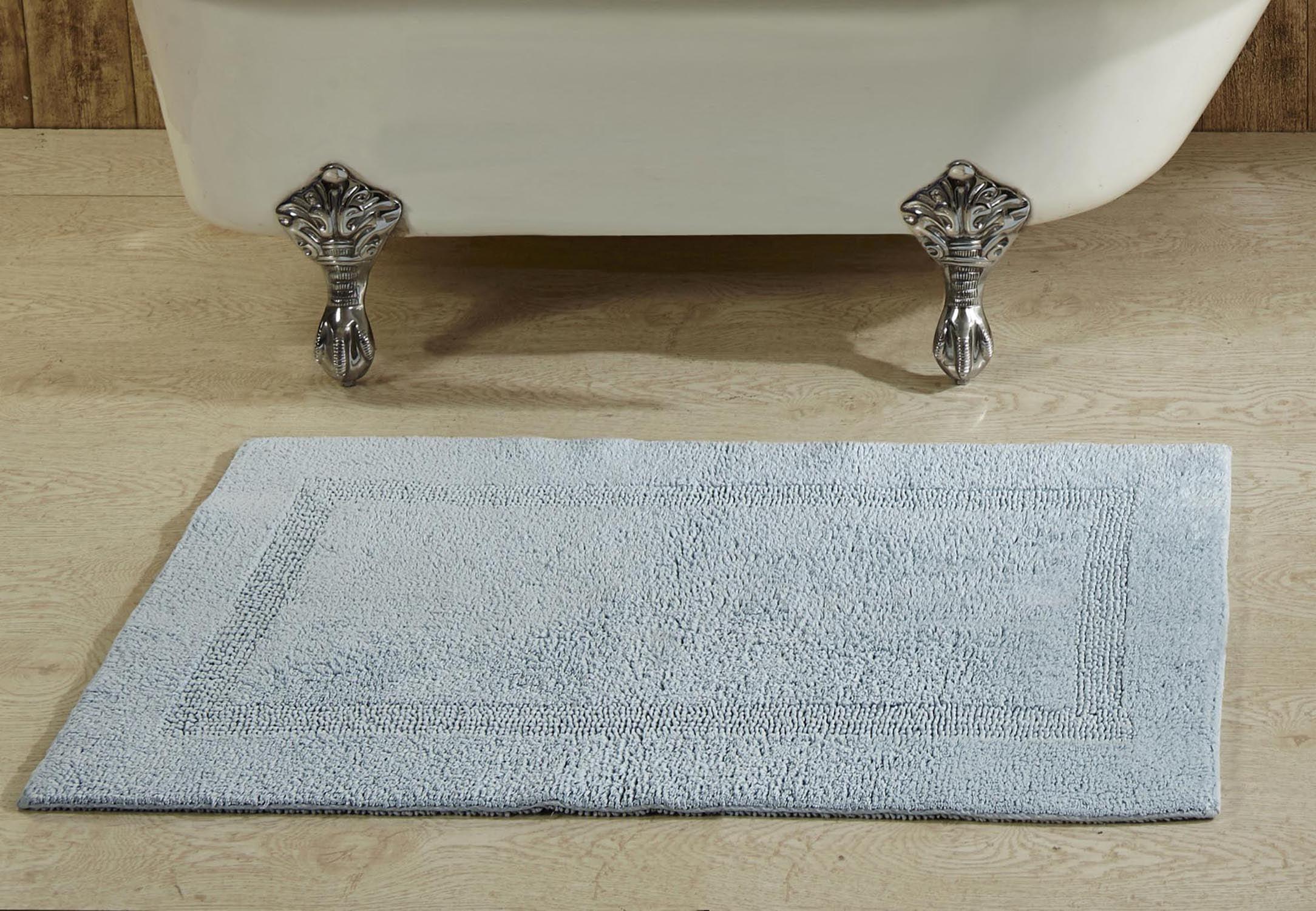 Lux Blue 100% Cotton Reversible Bath Rug 24" x 40"