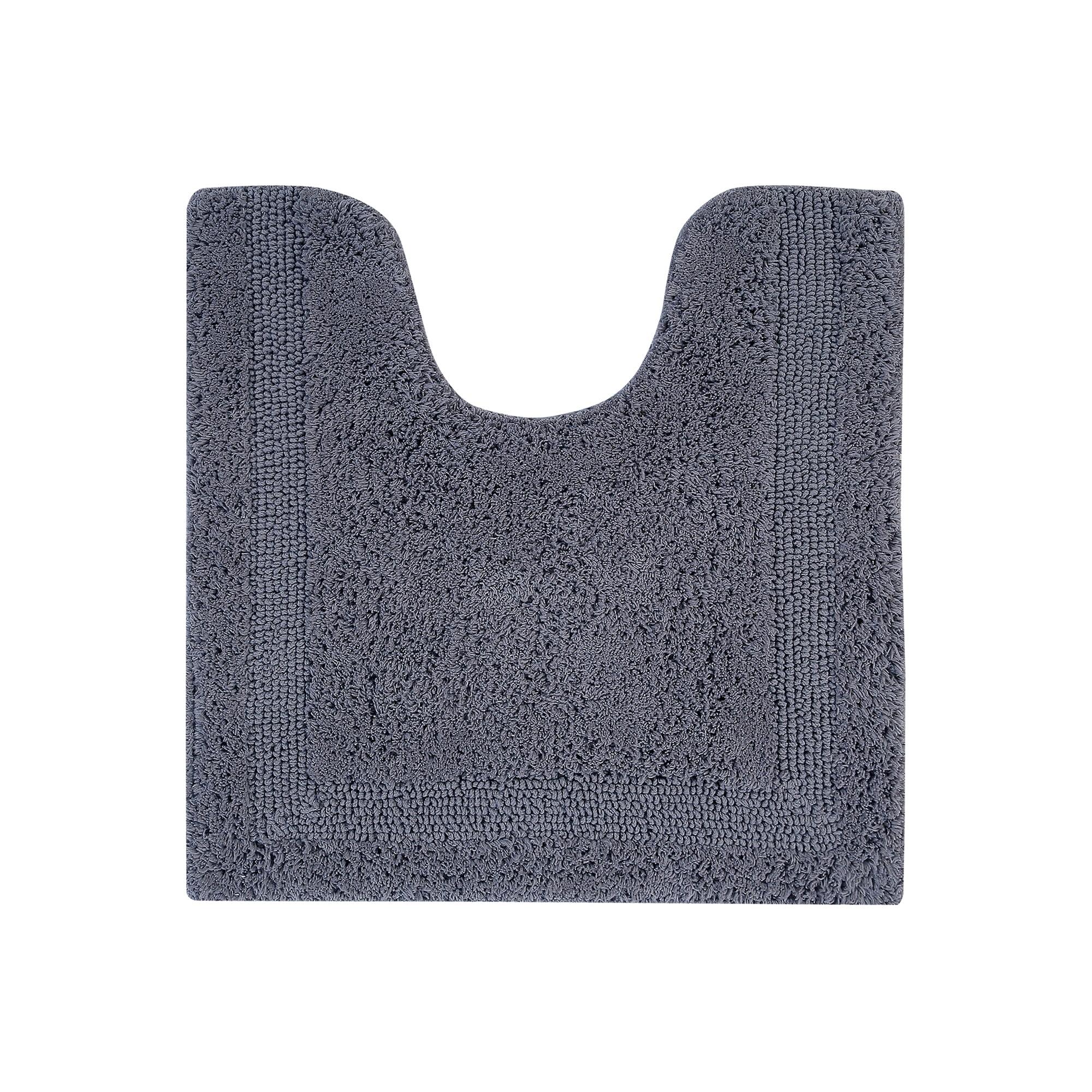 Better Trends Lux 100% Cotton Tufted Solid Reversible Bath Rug 20" x 20" Contour - Gray